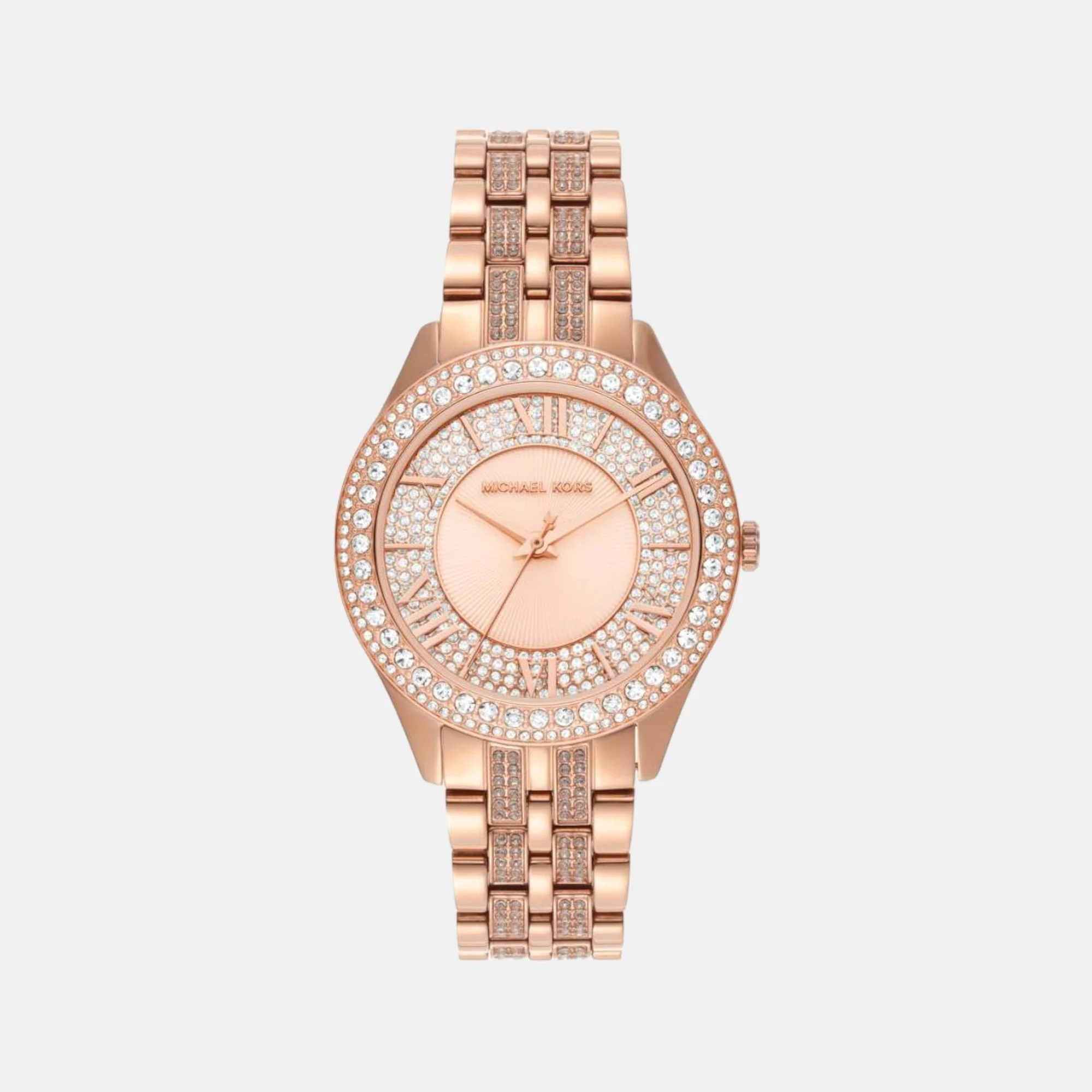 Harlowe Women Quartz Rose Gold Dial Analog Stainless Steel Watch MK4710