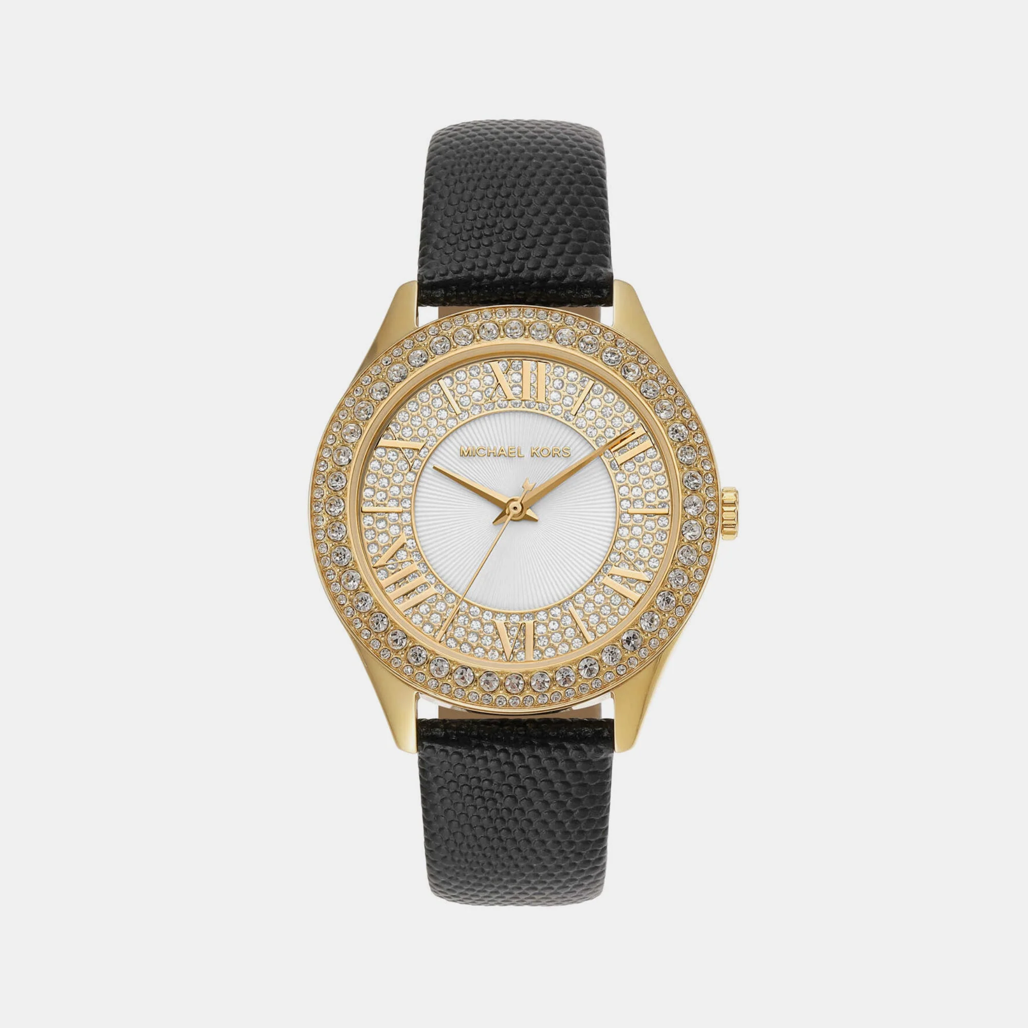 Harlowe Women Quartz White Dial Analog Leather Watch MK2988