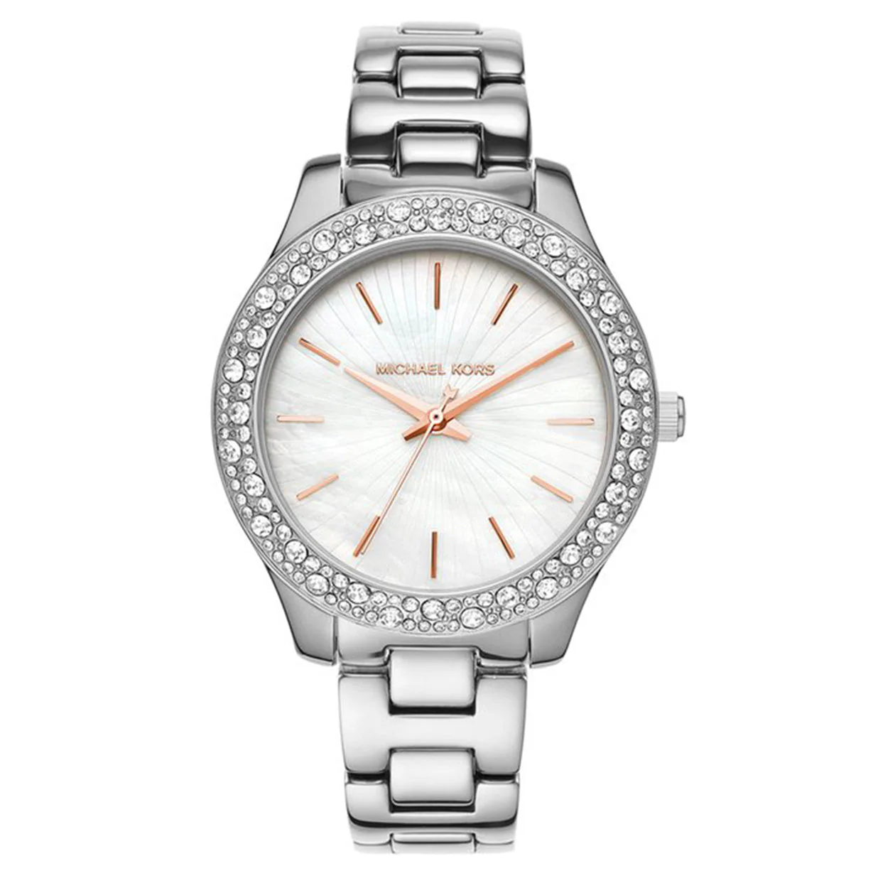 Michael Kors Liliane Women's White Mother of Pearl Dial & Silver Watch - Image 4