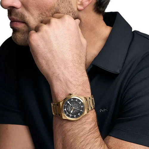 Michael Kors Oversized Panorama Black Skeleton Dial Men 44mm MK9218 - Image 2