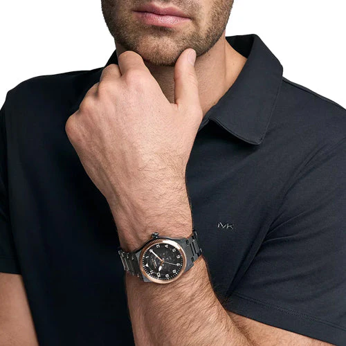 Michael Kors Oversized Panorama Black Skeleton Dial Men 44mm MK9219 - Image 2