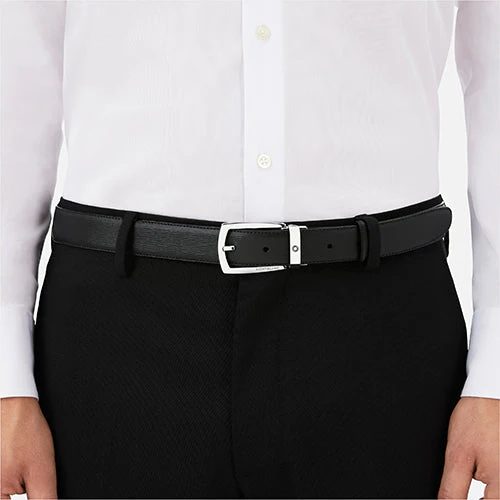 Mont Blanc, Black 30 mm leather belt - Image 2