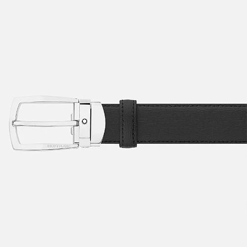 Mont Blanc, Black 30 mm leather belt - Image 4