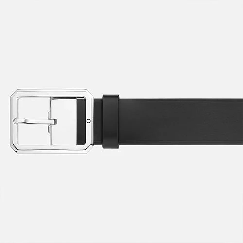 Mont Blanc, Blue/black 35 mm reversible leather belt - Image 3