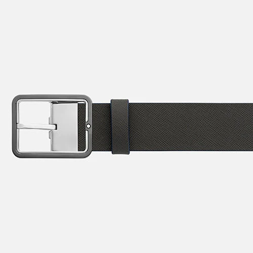 Mont Blanc, Blue/grey 35 mm reversible leather belt - Image 4