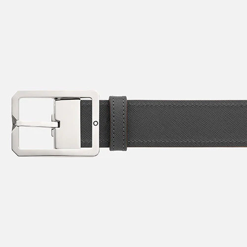 Mont Blanc, Tan/Grey 35 mm reversible leather belt - Image 3