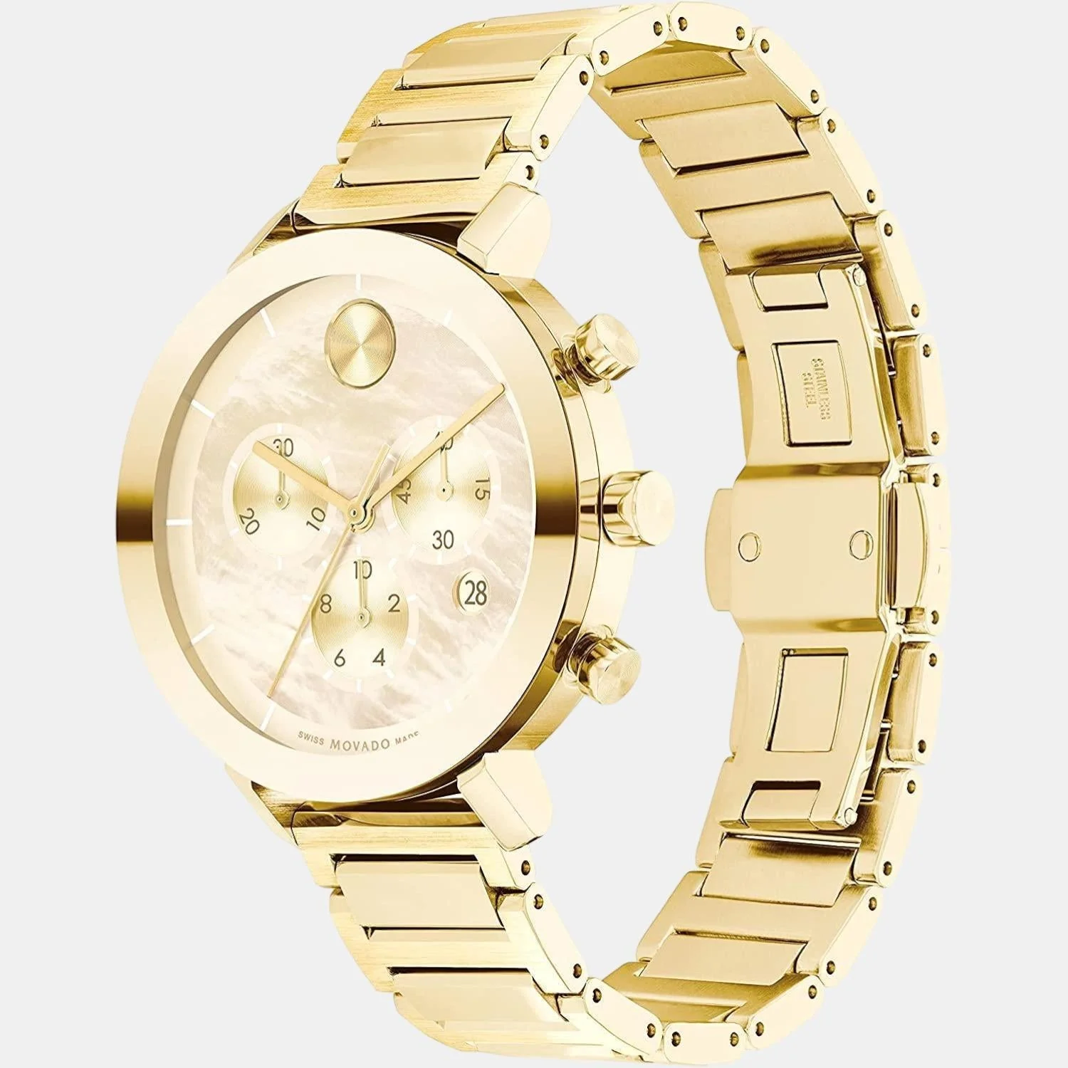 Bold Evolution Women Quartz Mother Of Pearl Dial Chronograph Stainless Steel Watch 3600788 - Image 2