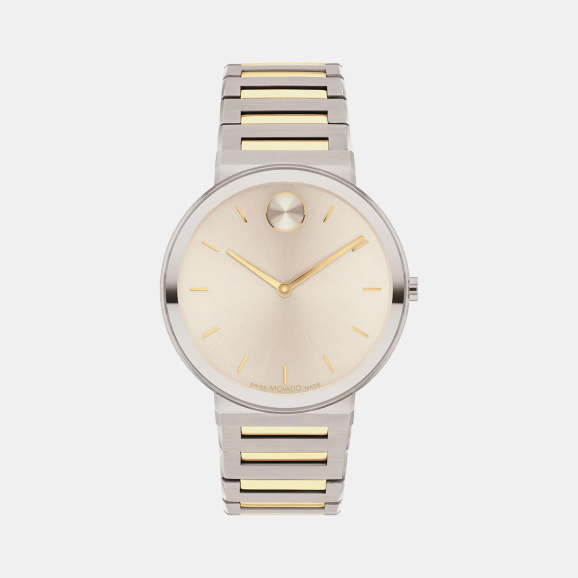 Bold Men Quartz Beige Dial Analog Stainless Steel Watch 3601075