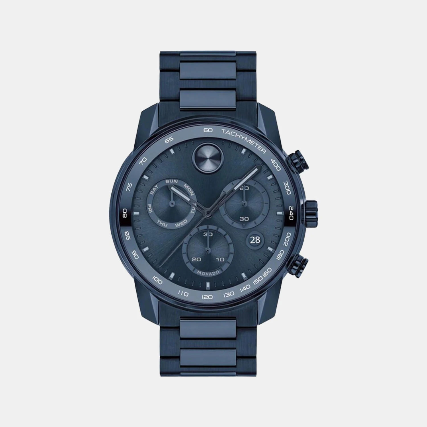 Bold Men Quartz Blue Dial Analog Stainless Steel Watch 3600742