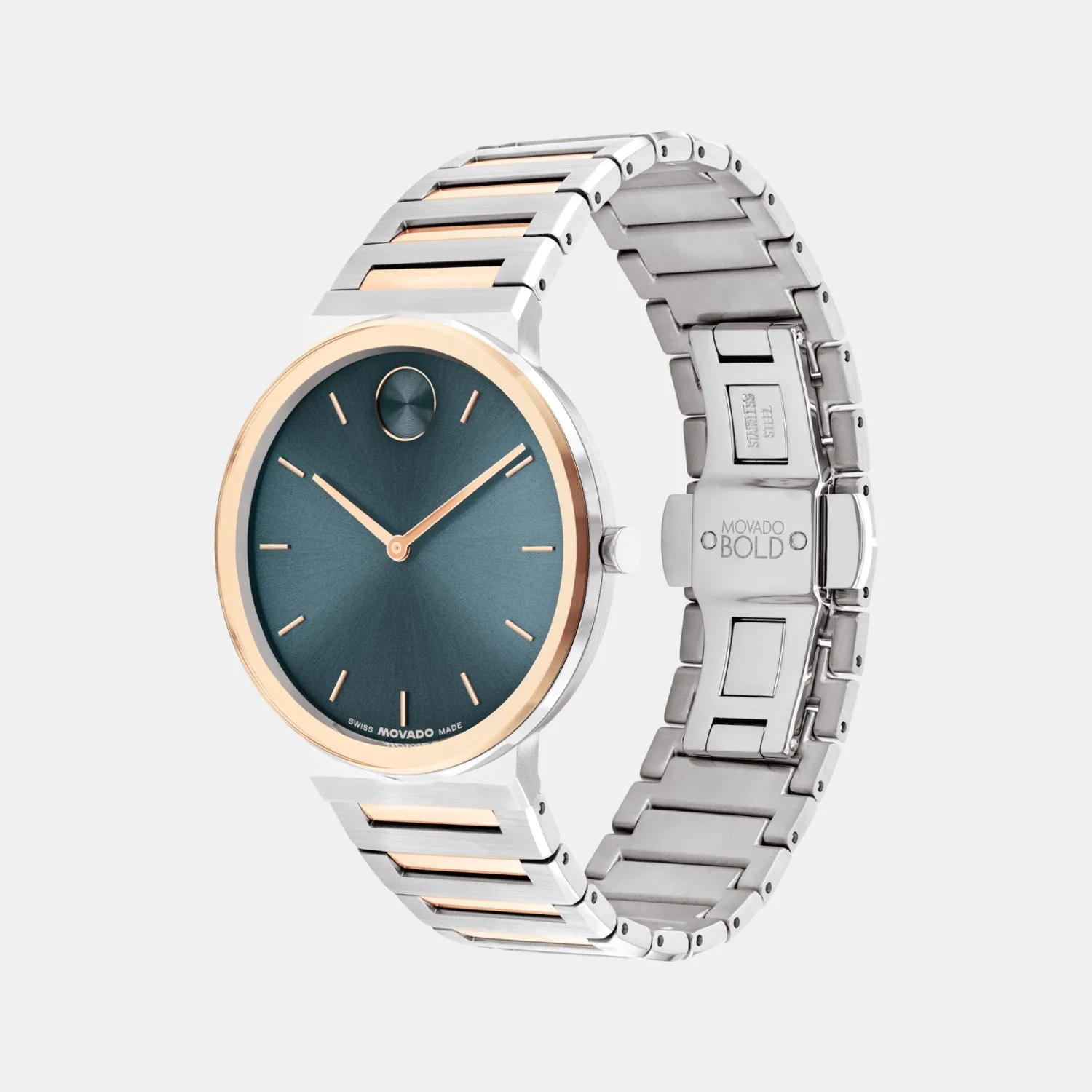 Bold Men Quartz Teal Dial Analog Stainless Steel Watch 3601268 - Image 2