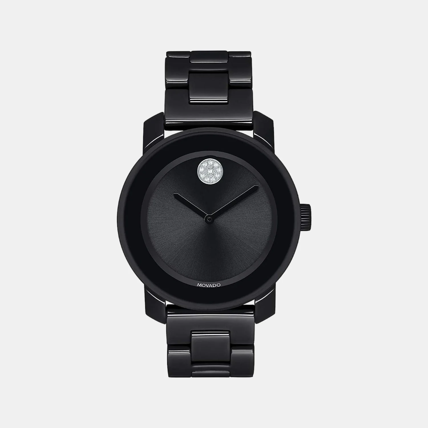 Bold Women Quartz Black Dial Analog Stainless Steel Watch 3600535