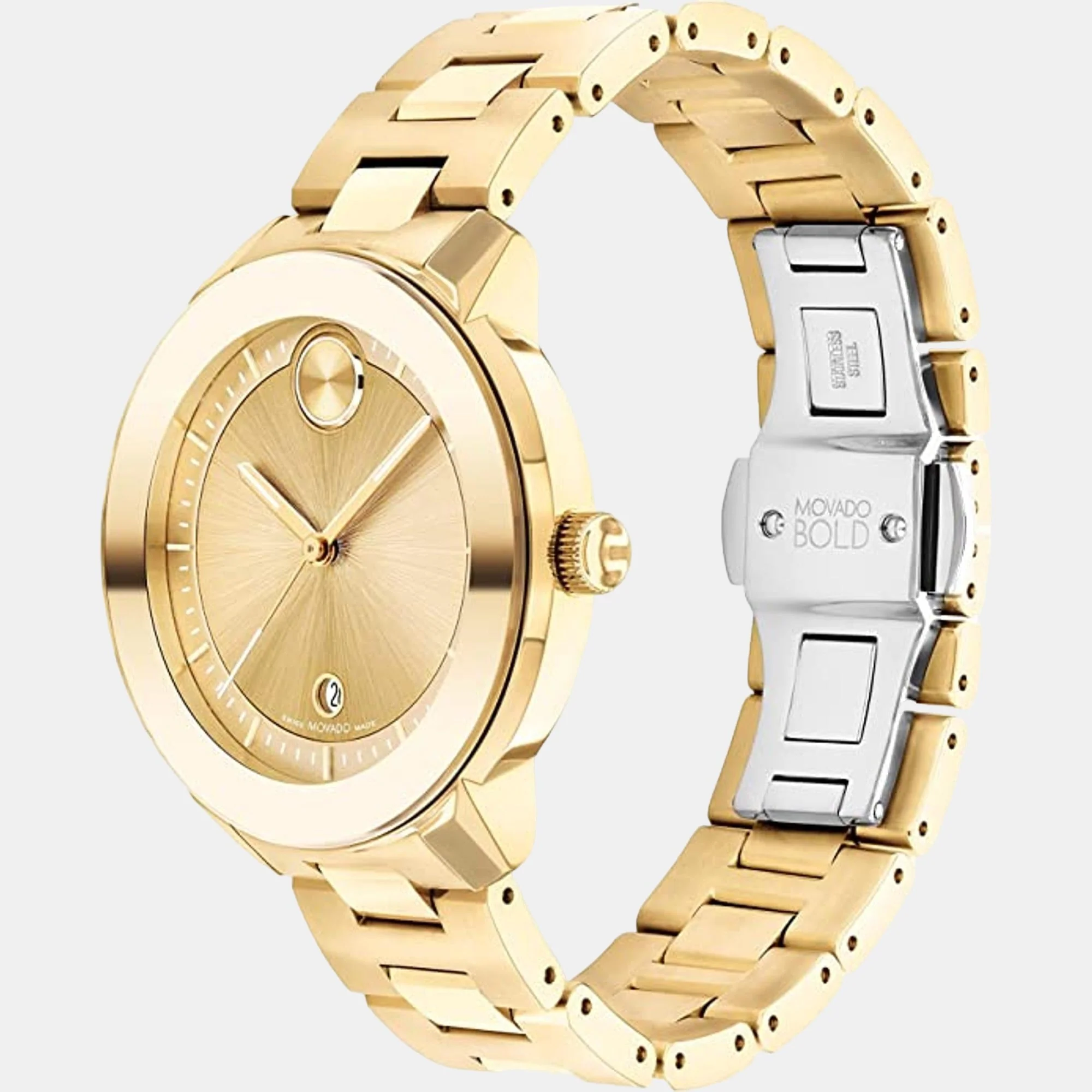 Bold Women Quartz Gold Dial Analog Stainless Steel Watch 3600871 - Image 2