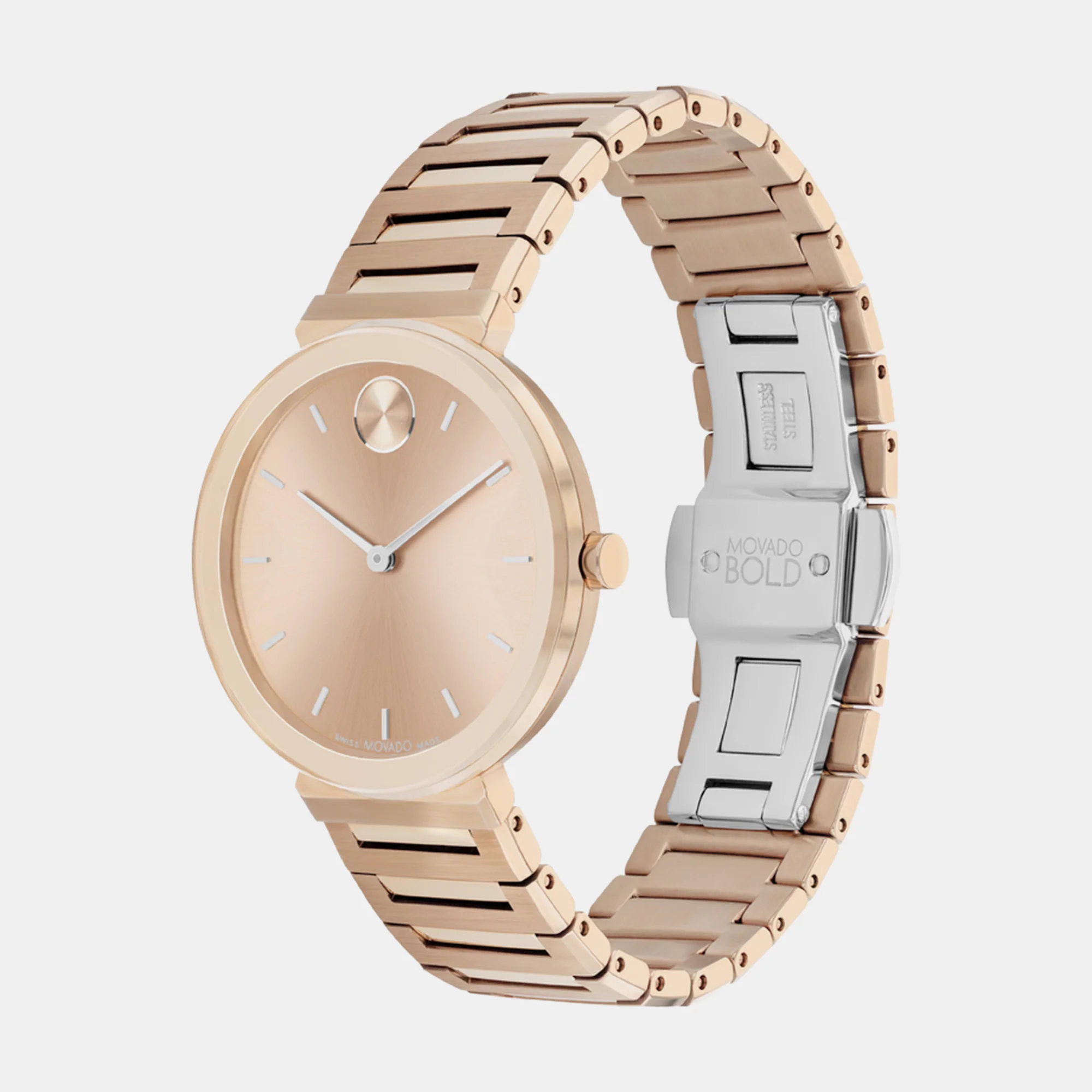 Bold Women Quartz Rose Gold Dial Analog Stainless Steel Watch 3601089 - Image 4