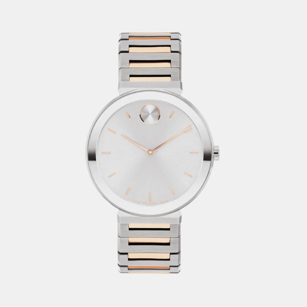 Bold Women Quartz Silver Dial Analog Stainless Steel Watch 3601146