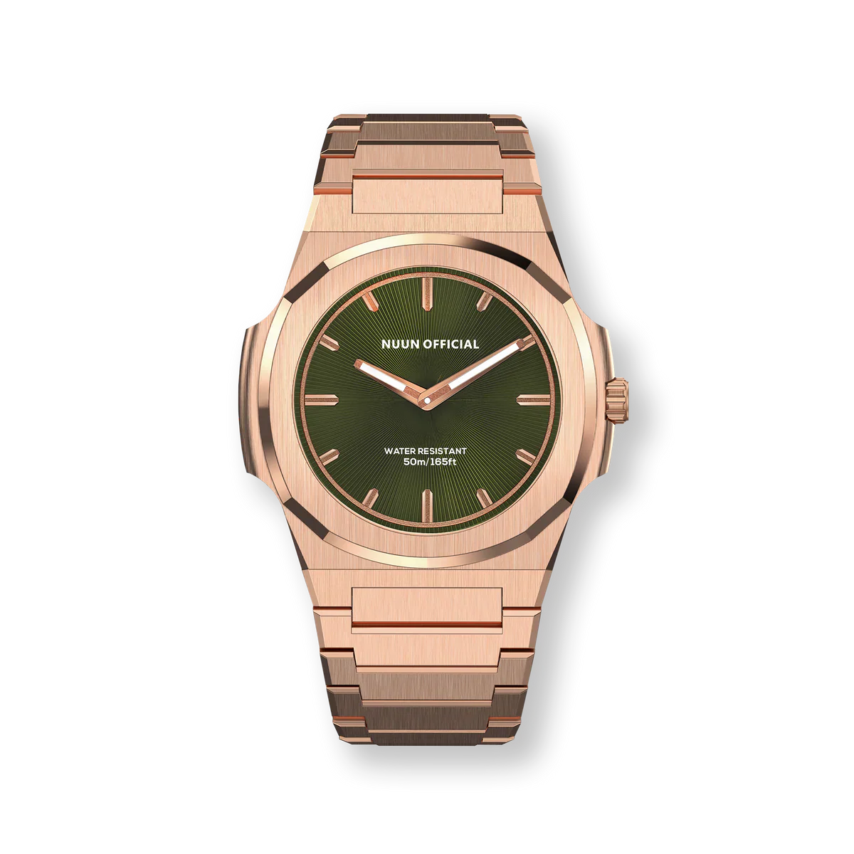 Nuun Official MS Rosegold Men Analogue Watch Green Dial With Gold Marker - MS Rosegold 38mm