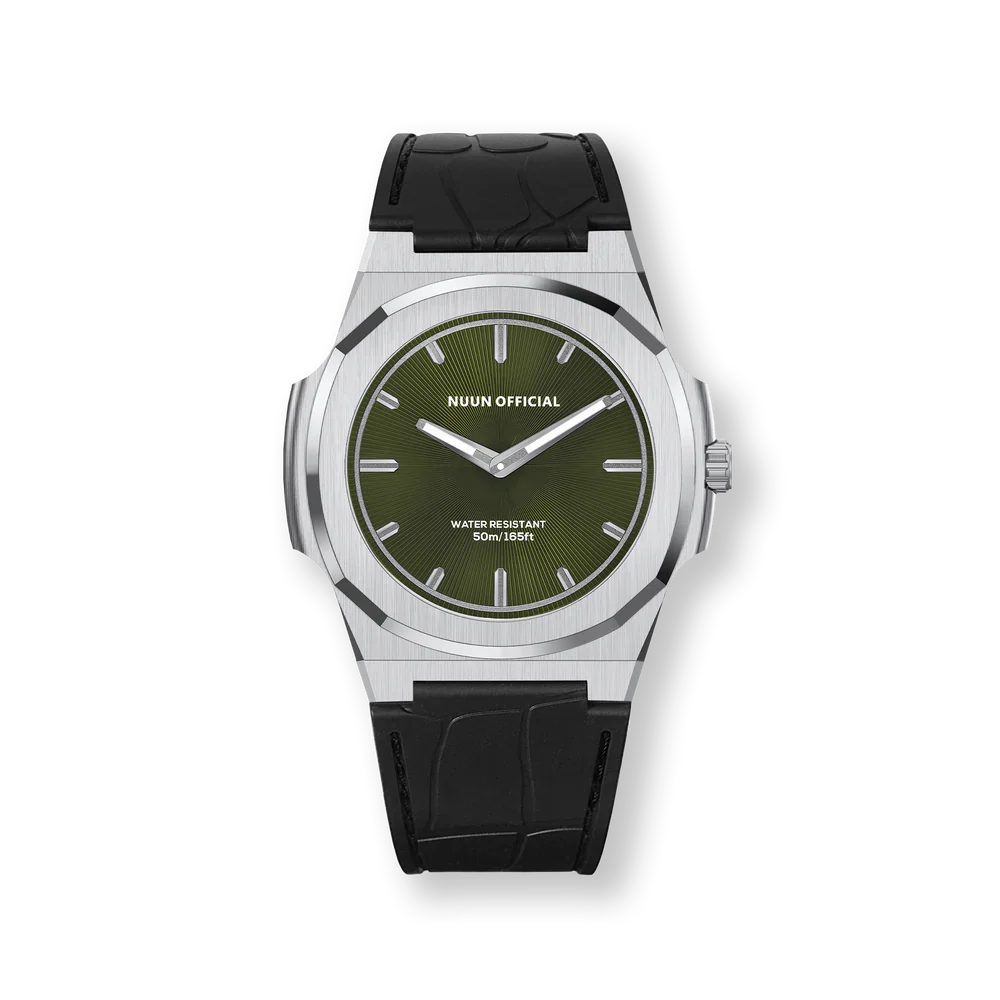 Nuun Official MS Silver Men Analogue Watch Green Dial With Silver Marker - MS Silver 38mm - Image 3