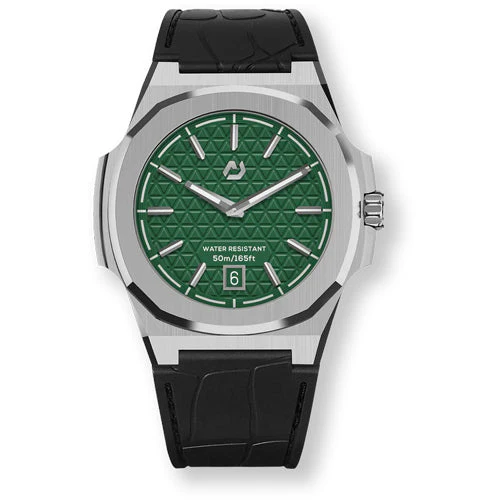 Nuun Official MT Silver Men Analogue Watch Green Dial With Silver Marker - MT Silver 40.5mm - Image 2