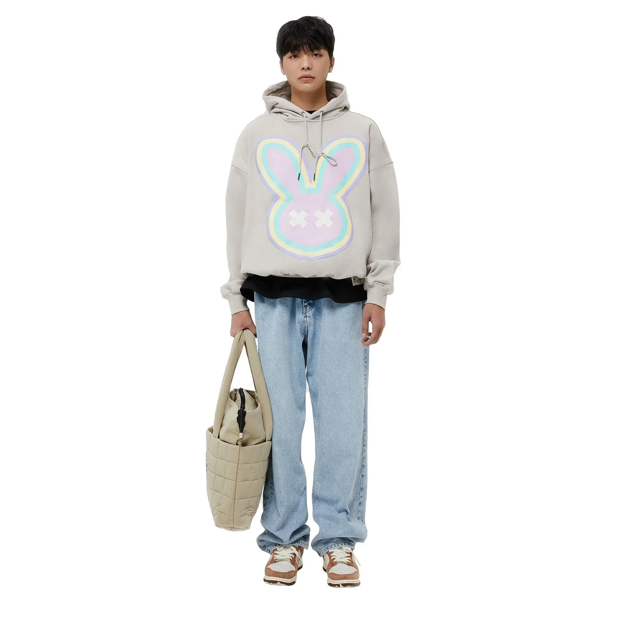 NEON RABBIT HOODIE - SAND - Image 3