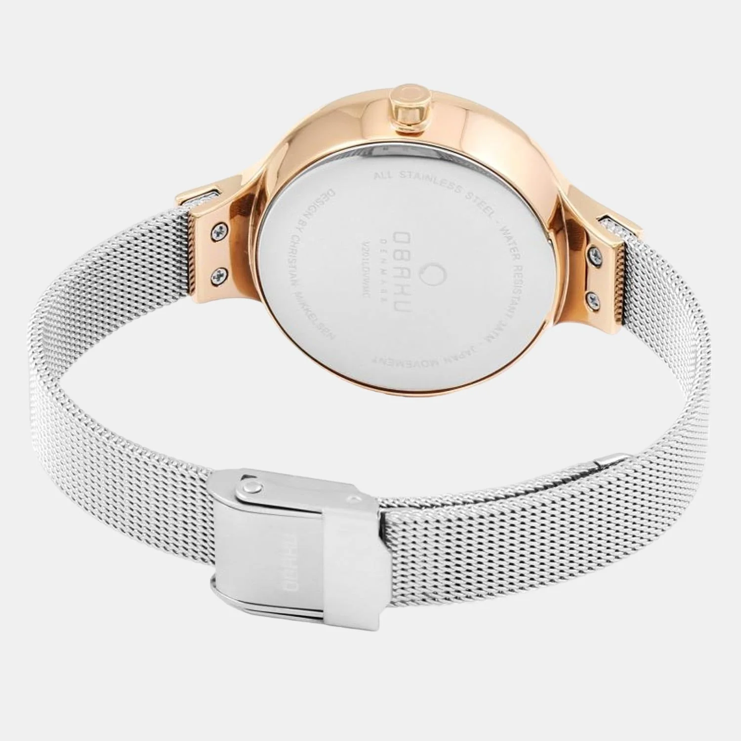 Eng Rose-Bi Women Quartz White Dial Analog Stainless Steel Watch V201LDVWMC - Image 4