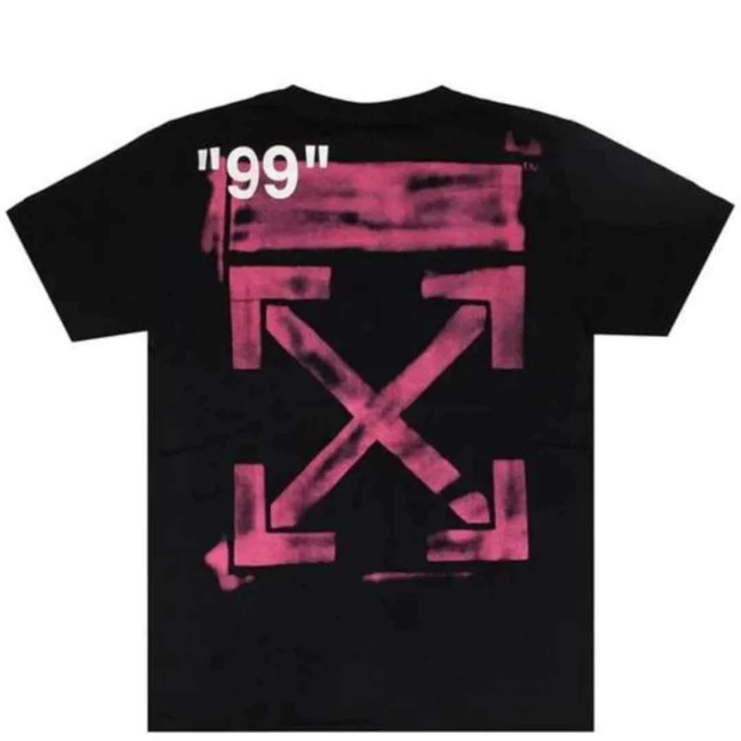 Off-White Stencil Black Fuchsia Oversized Tee
