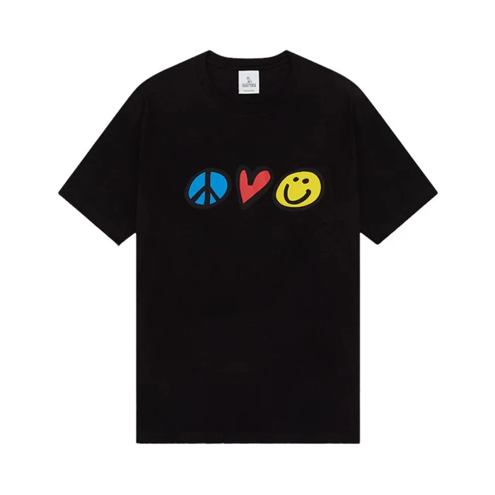 Ovo Peace Love Happiness T-shirt Black