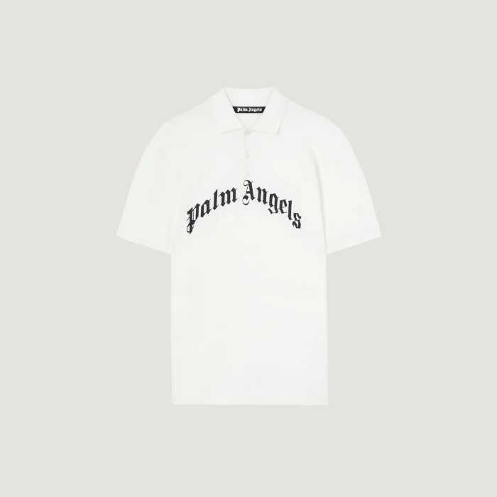 Palm Angels Curved Logo polo shirt white