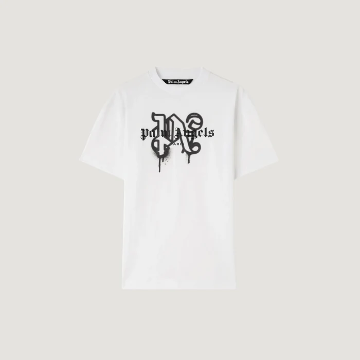 Palm Angels Monogram Spray City T-Shirt Paris White