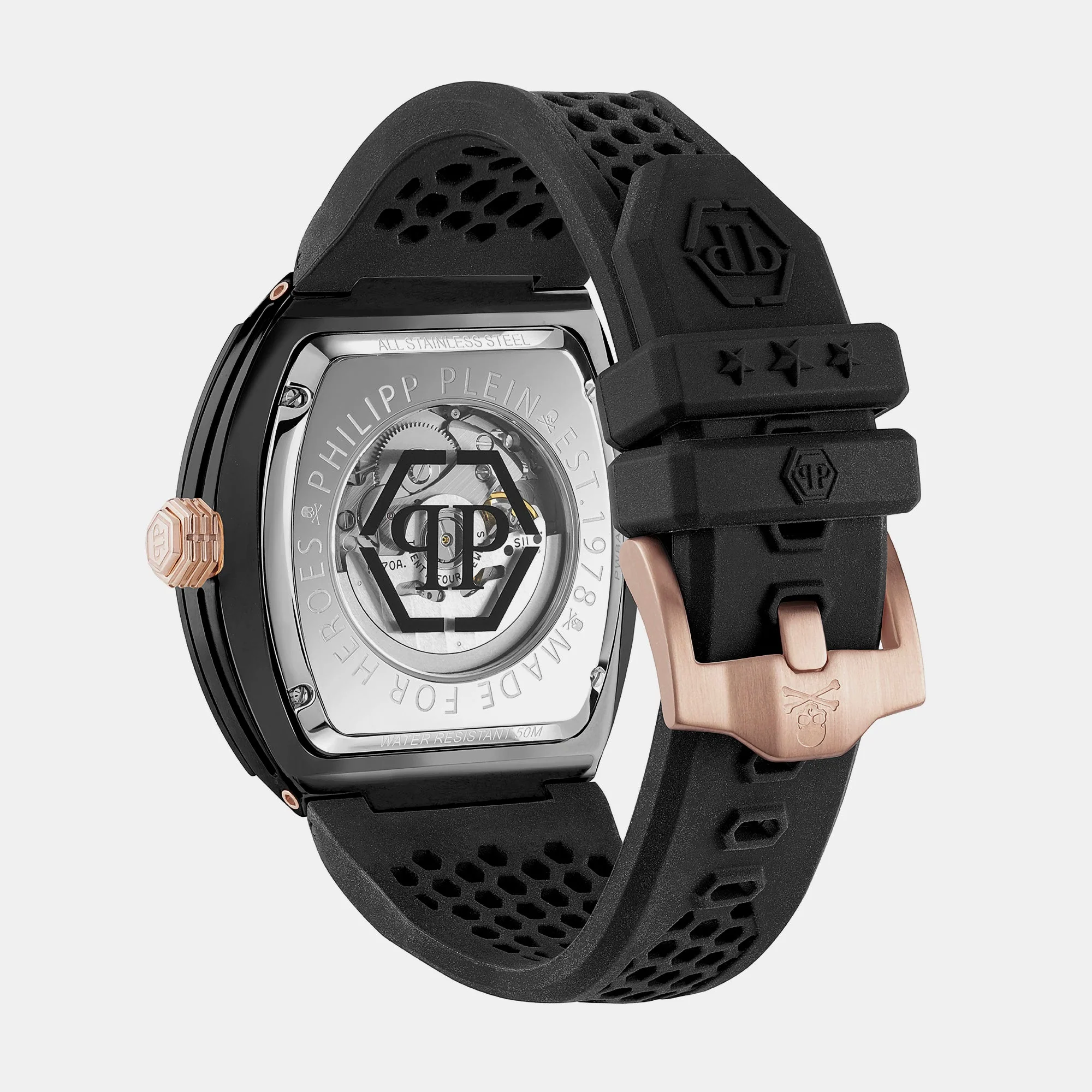 $keleton Men Automatic Black Dial Analog Silicone Watch PWVBA0523 - Image 3