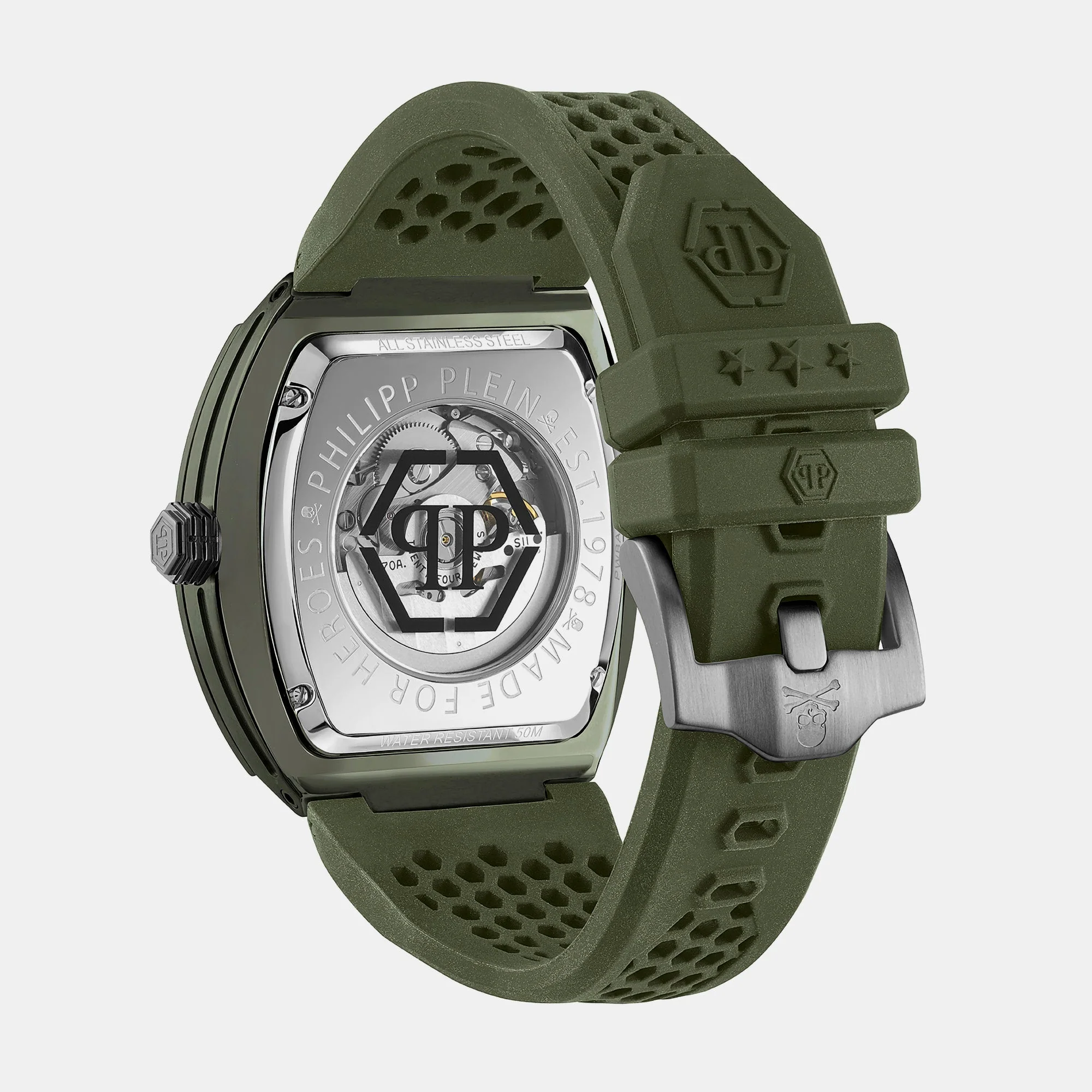 $keleton Men Automatic Green Dial Analog Silicone Watch PWVBA0223 - Image 3