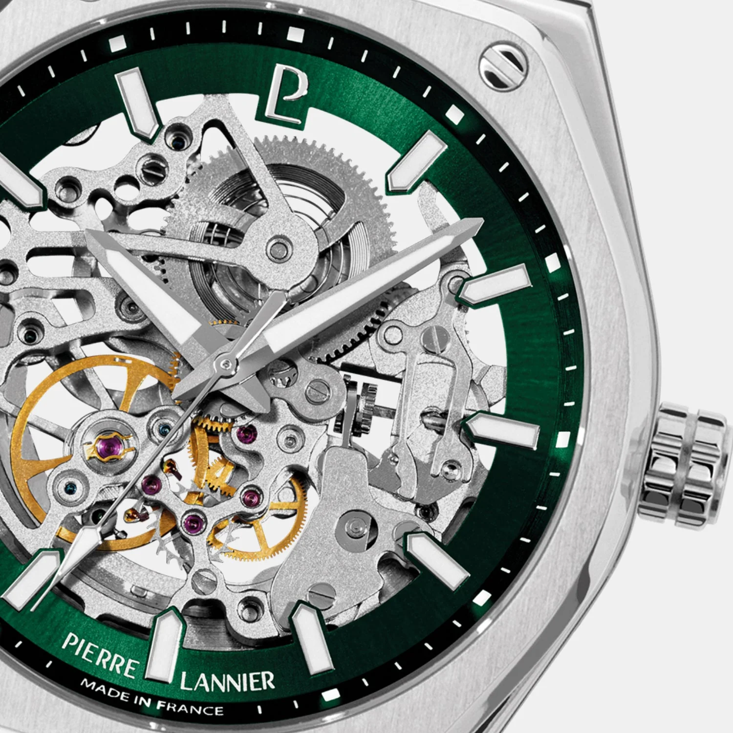 Copilote Men Automatic Silver & Green Dial Analog Stainless Steel Watch 308G171 - Image 3