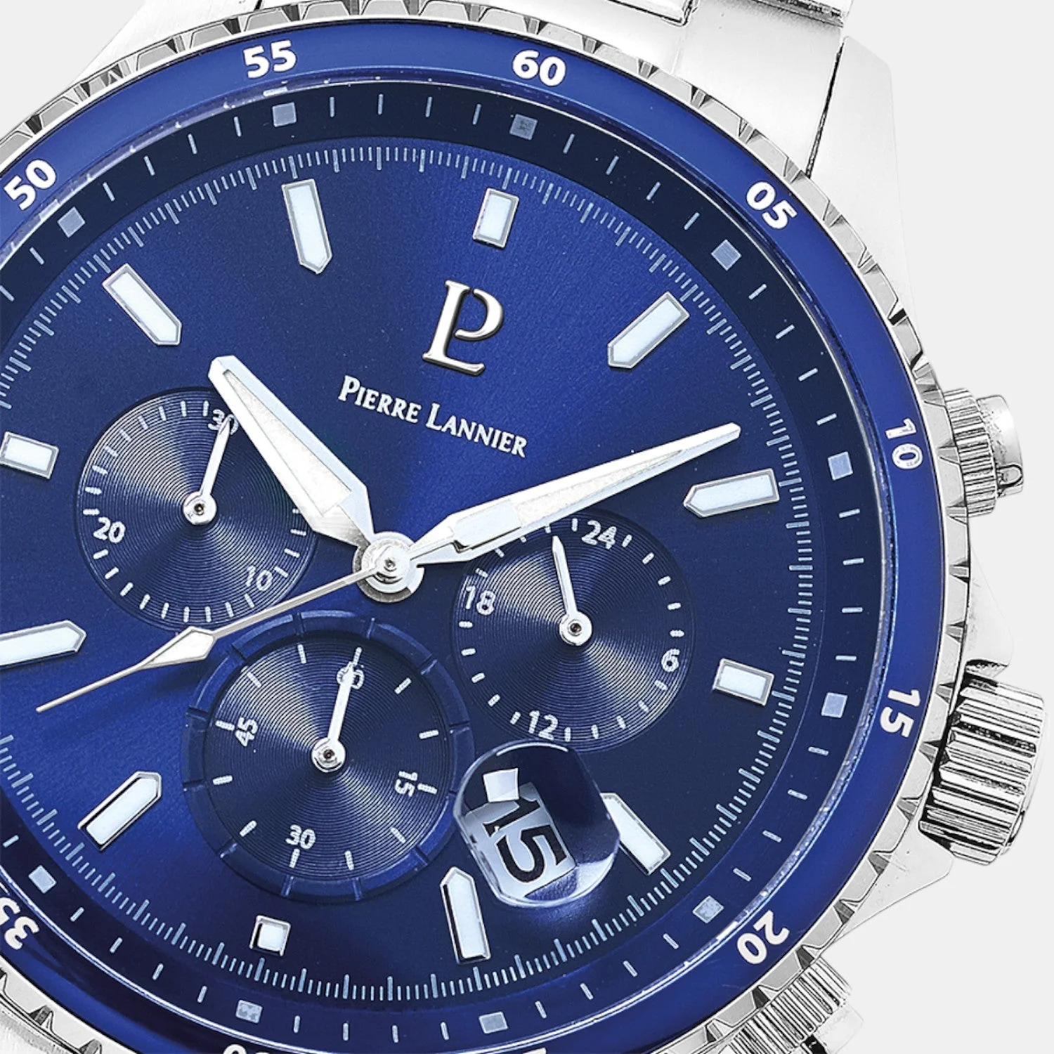 Cronos Men Quartz Blue Dial Chronograph Stainless Steel Watch 226G161 - Image 2