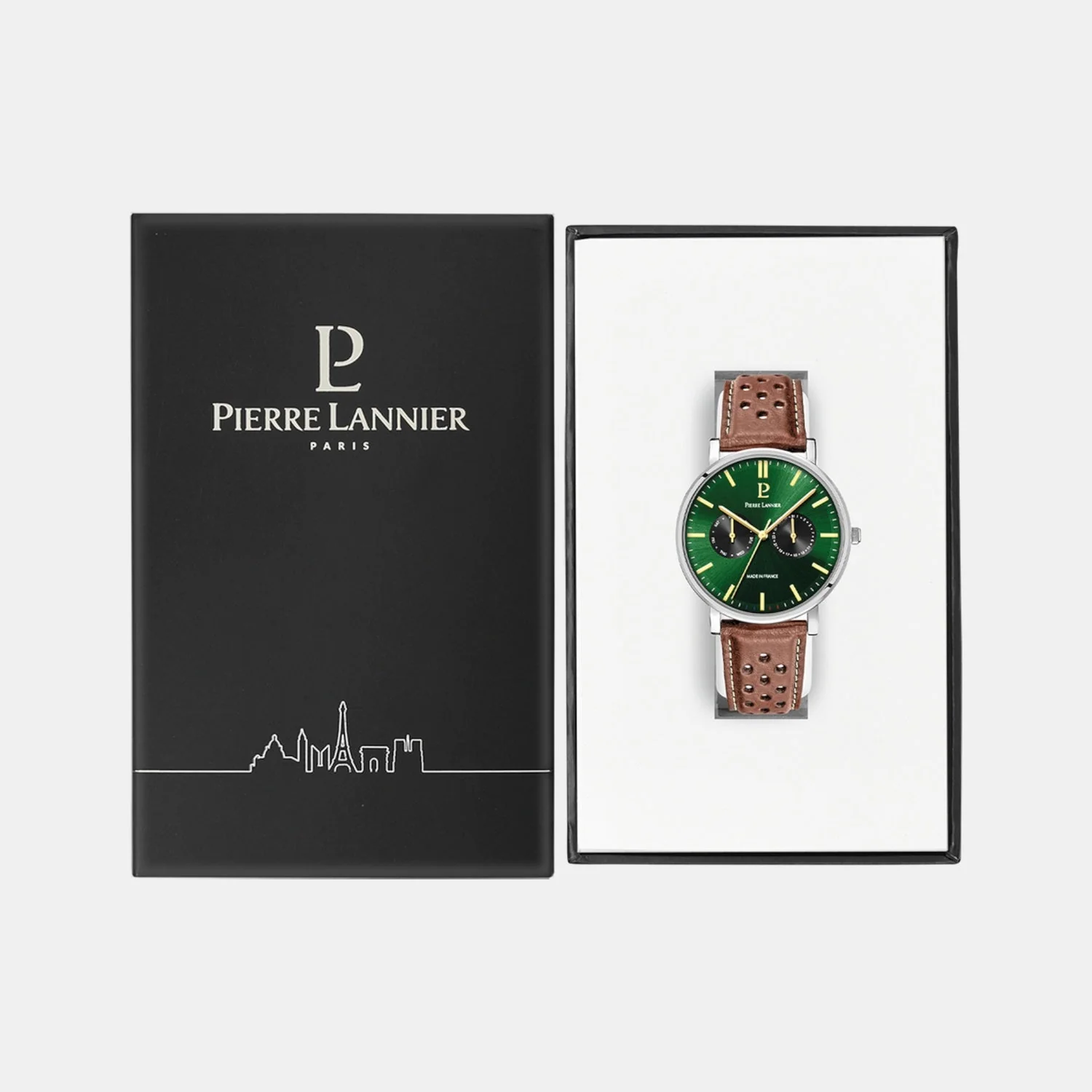 Essential Men Quartz Green Dial Analog Leather Watch 206J174 - Image 6