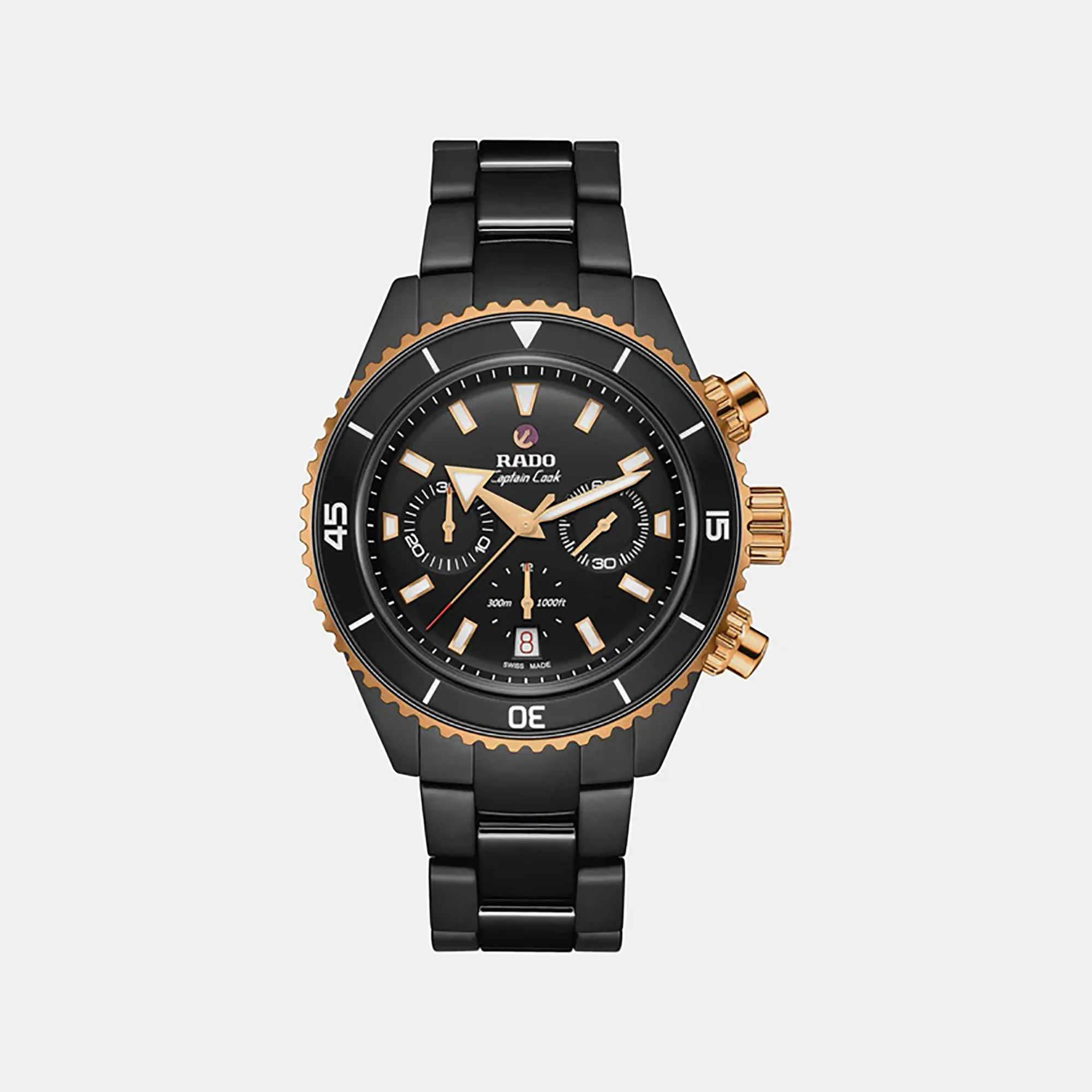 Captain Cook Men Automatic Black Dial Chronograph Ceramic Watch R32190153