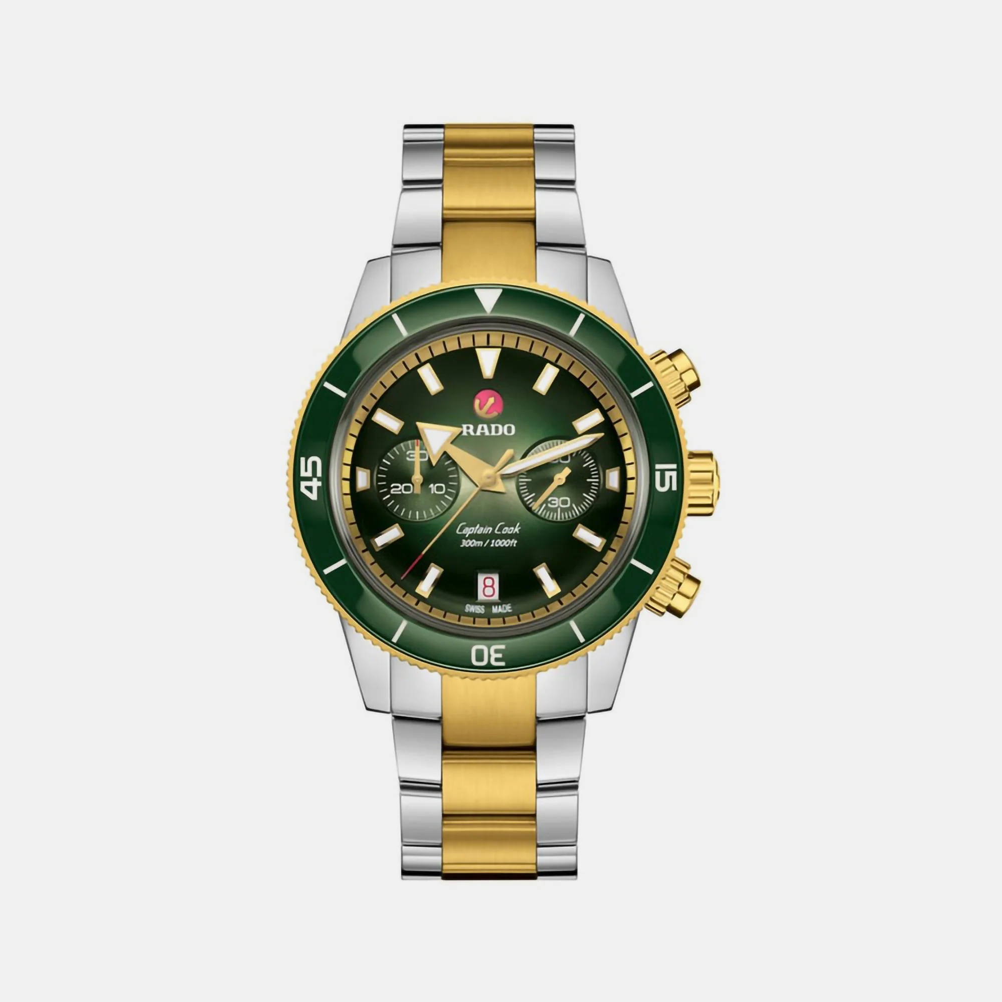 Captain Cook Men Automatic Green Dial Chronograph Stainless Steel Watch R32151318