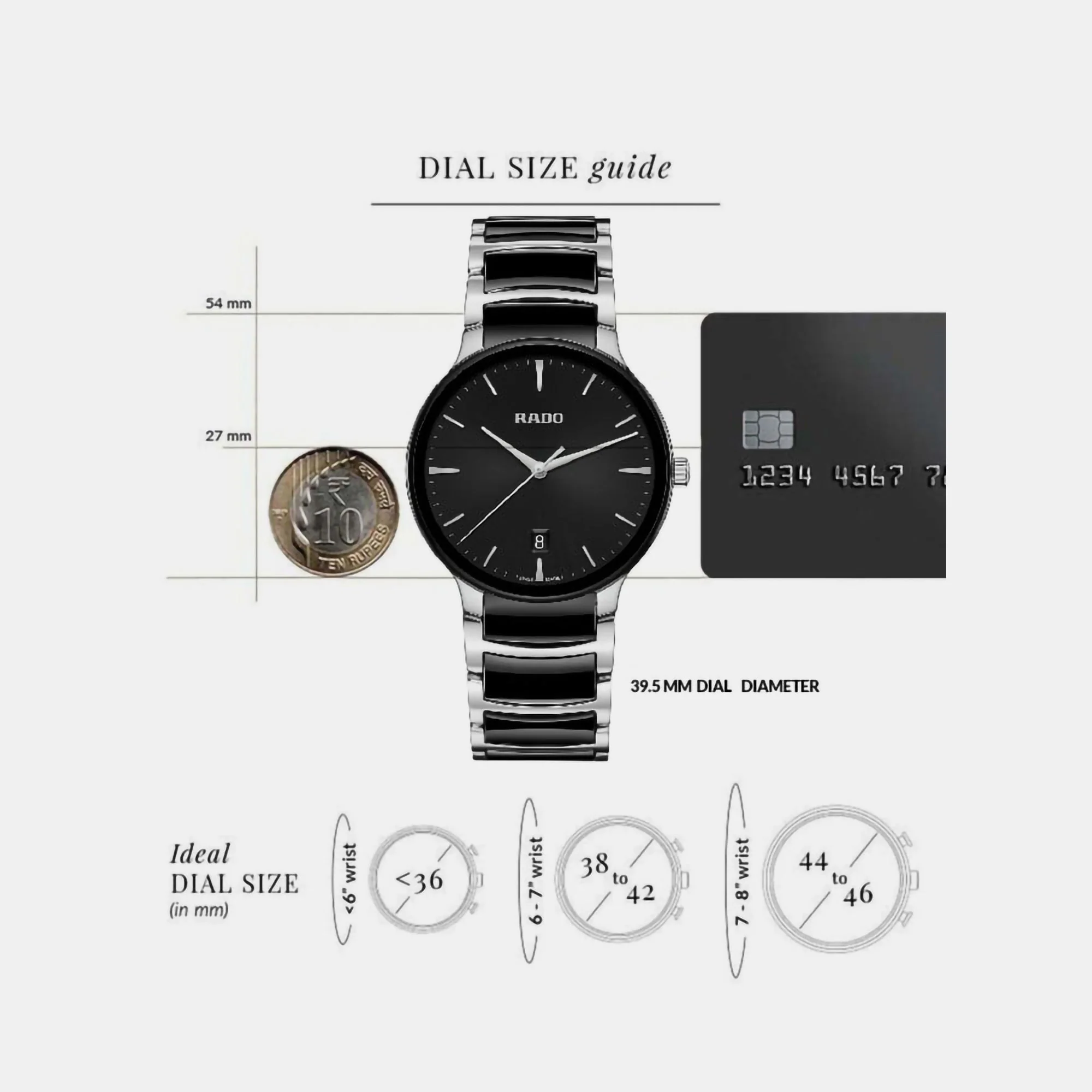 Centrix Unisex Quartz Black Dial Analog Ceramic Watch R30021152 - Image 6