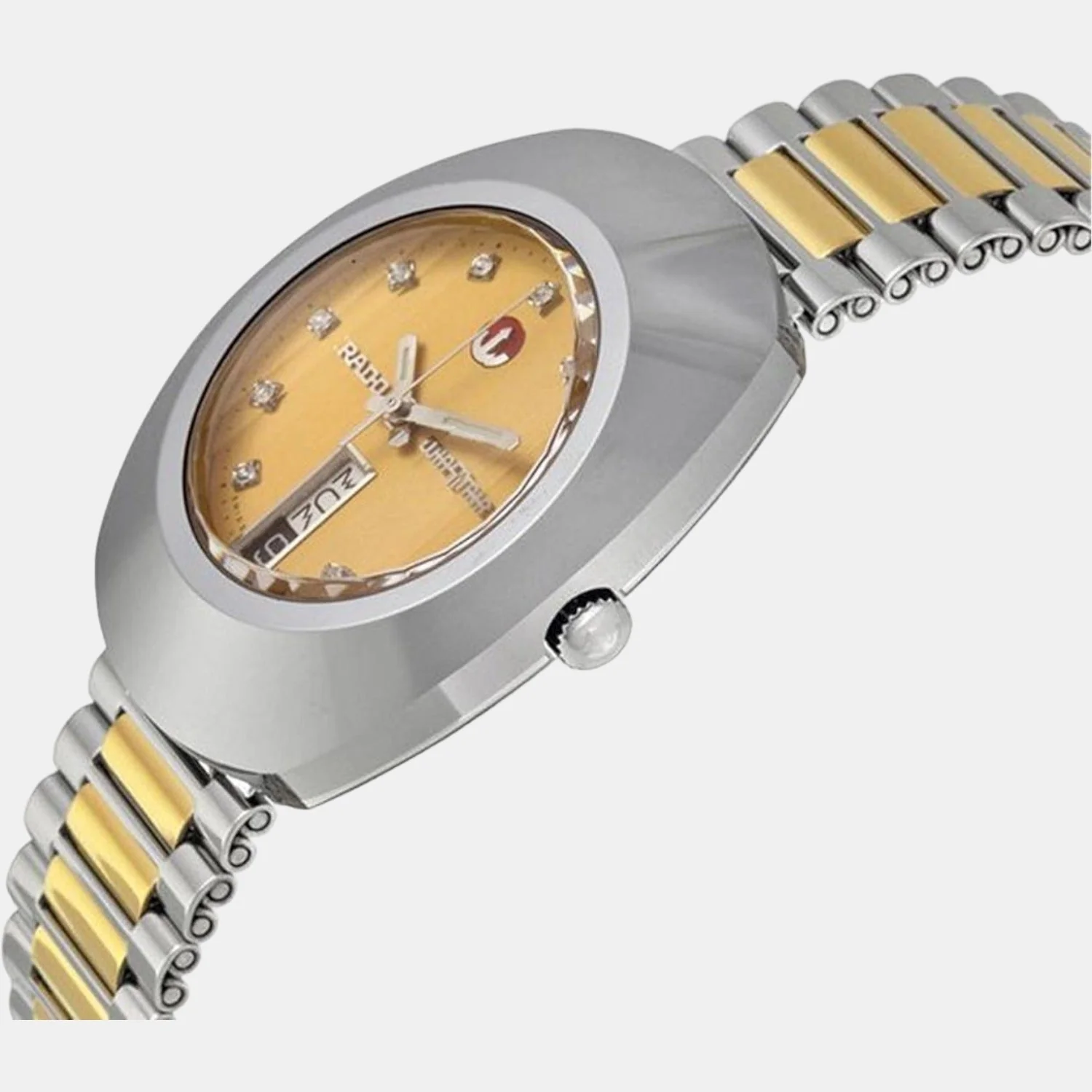 Diastar Men Quartz Gold Dial Analog Stainless Steel Watch R12408633 - Image 2
