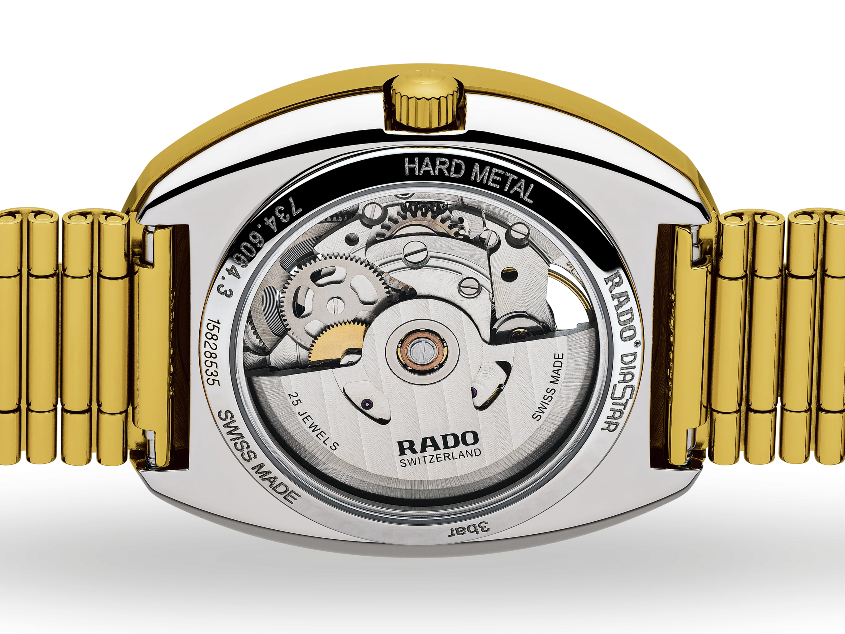Rado Diastar Original Skeleton Gold Dial Men's Watch 35mm - Image 2