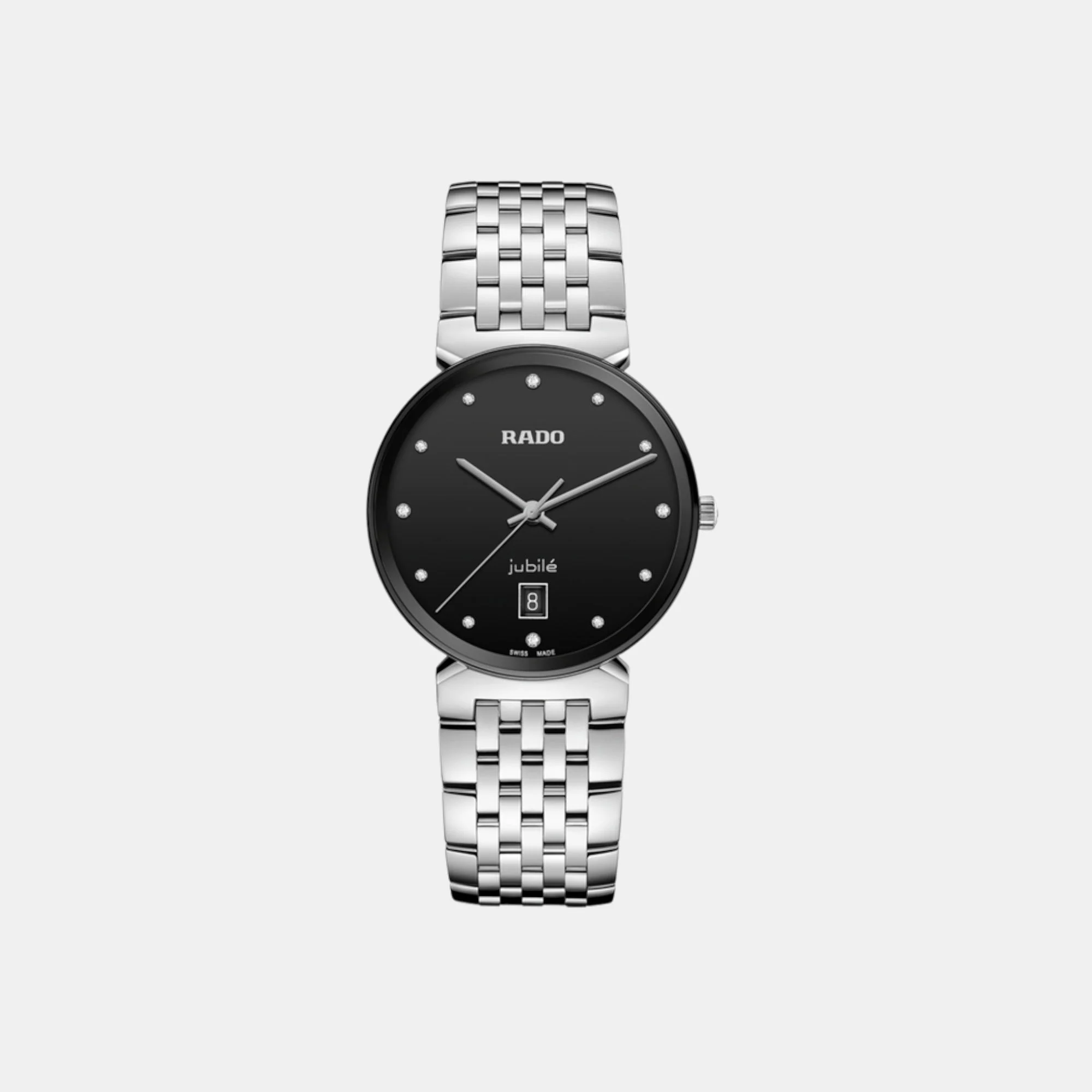 Florence Unisex Quartz Black Dial Analog Stainless Steel Watch R48912733