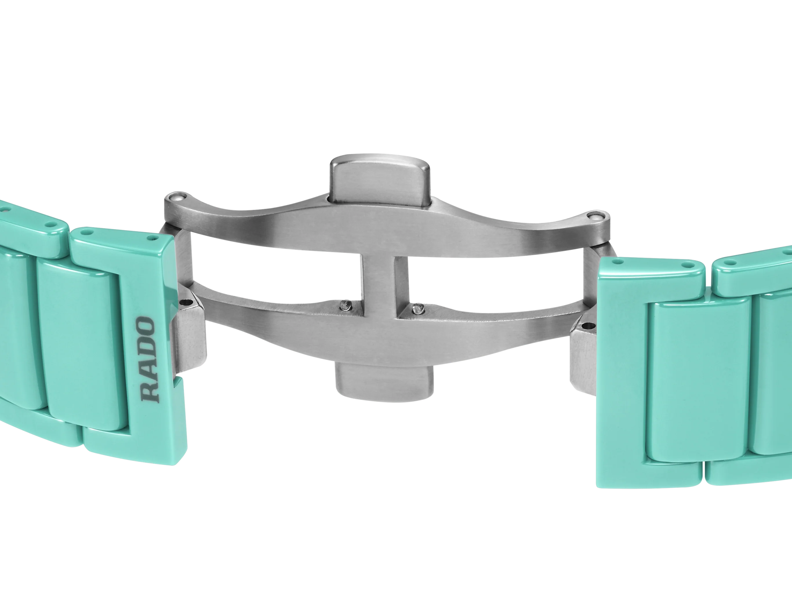 Rado True Square Automatic Open Heart Silver Turquoise Dial Unisex 38mm - Image 5