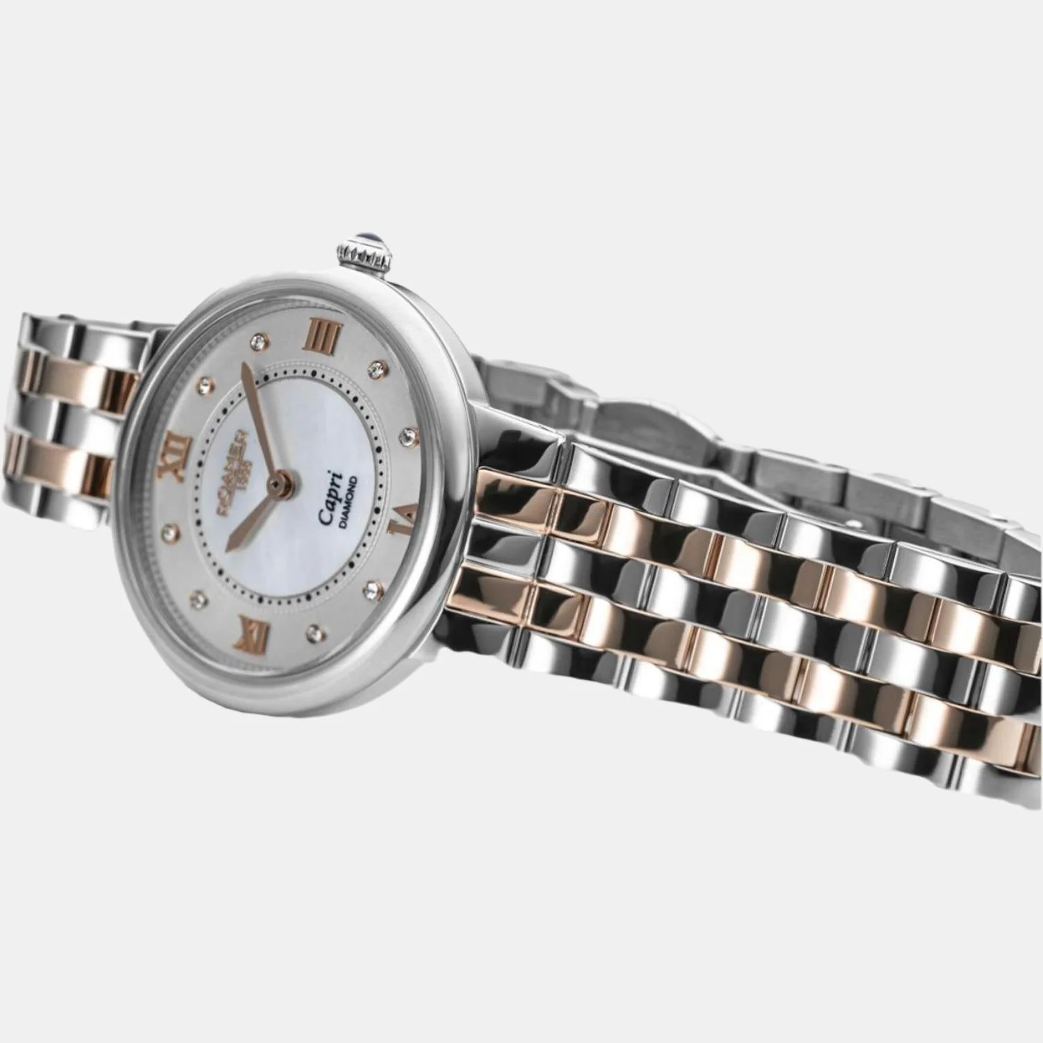 Capri Diamond Women Quartz White Dial Analog Stainless Steel Watch 859845 49 29 50 - Image 3