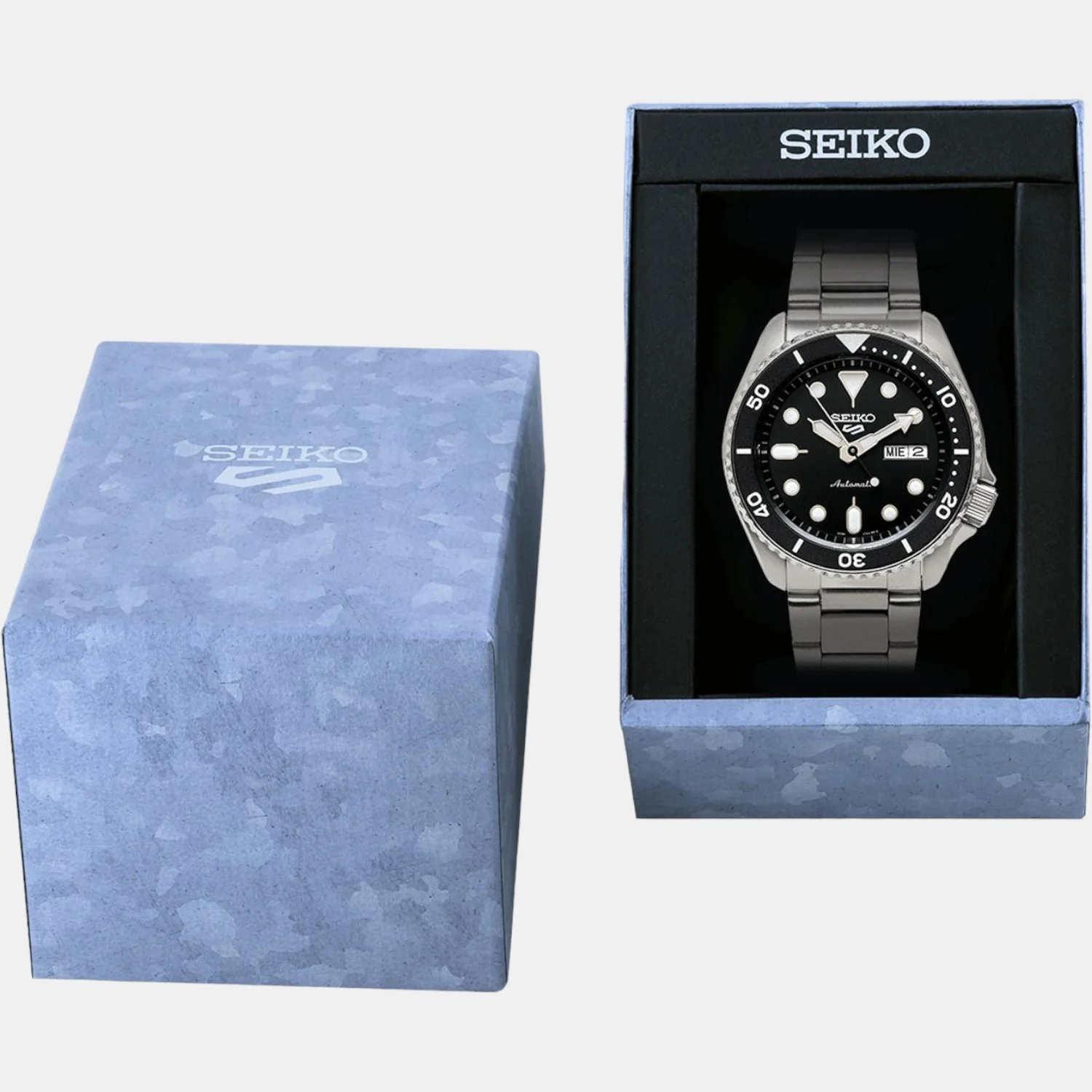 5 Sports Men Automatic Black Dial Analog Stainless Steel Watch SRPD55K1 - Image 4
