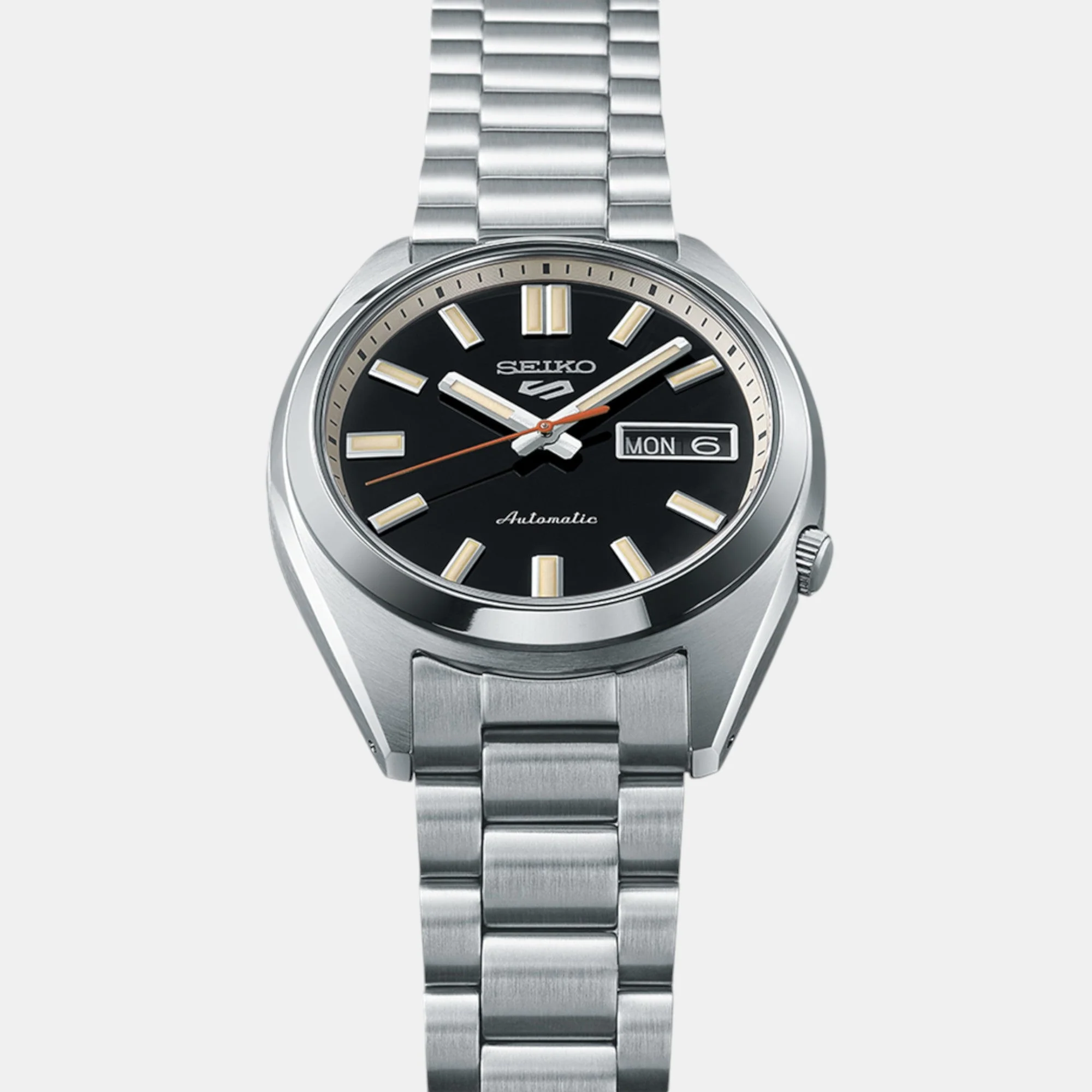 5 Sports Men Automatic Black Dial Analog Stainless Steel Watch SRPK89K1 - Image 2