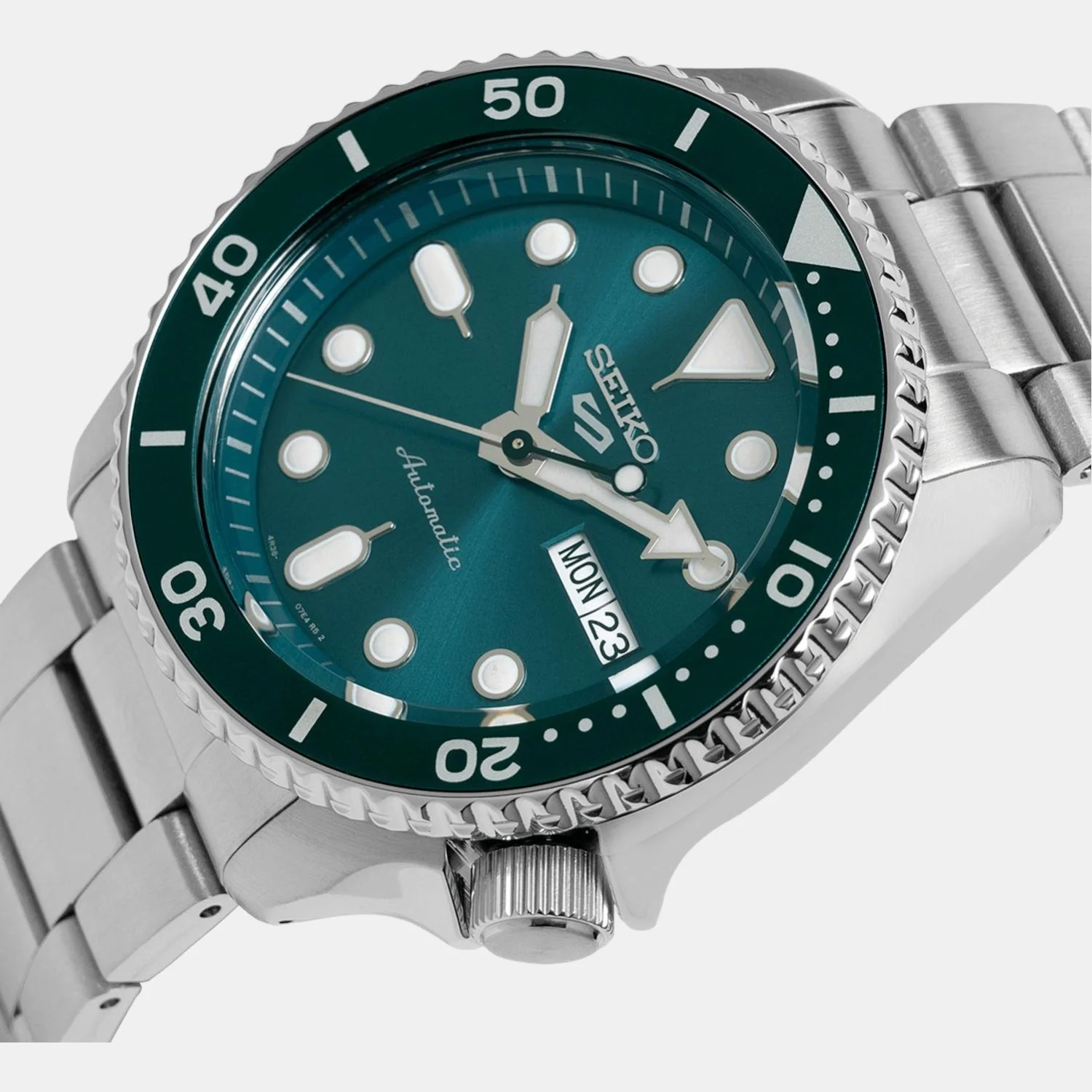 5 Sports Men Automatic Green Dial Analog Stainless Steel Watch SRPD61K1 - Image 2