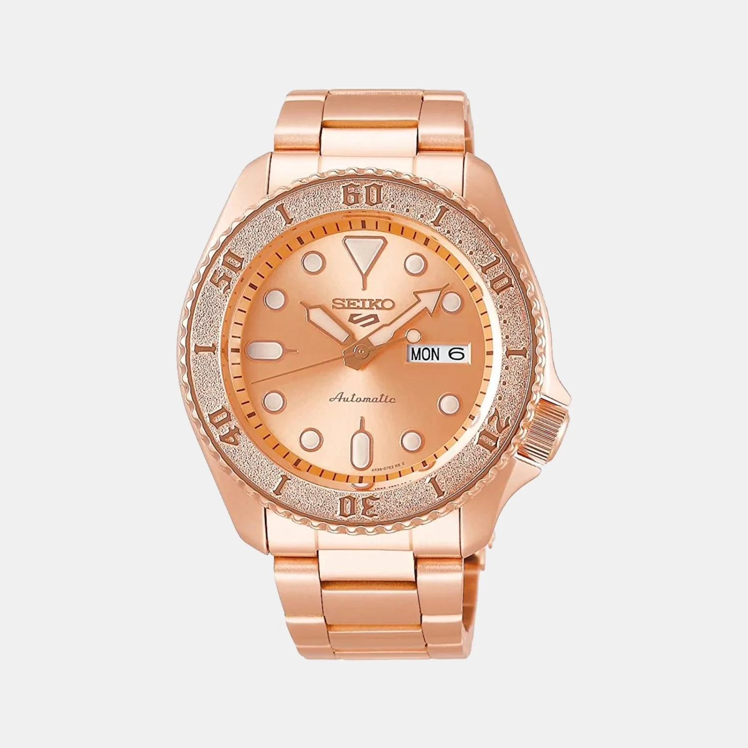 5 Sports Men Automatic Rose Gold Dial Analog Stainless Steel Watch SRPE72K1
