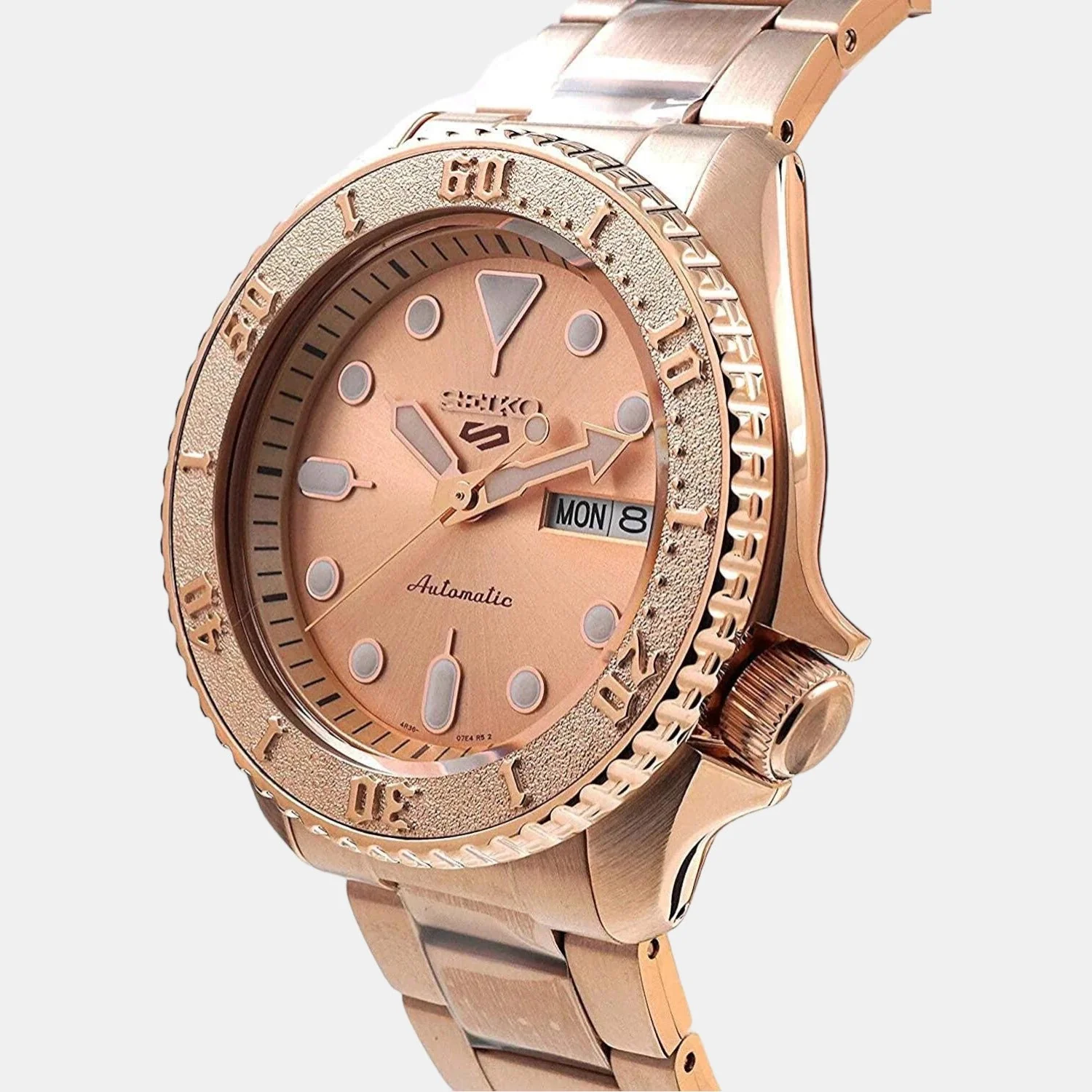 5 Sports Men Automatic Rose Gold Dial Analog Stainless Steel Watch SRPE72K1 - Image 2