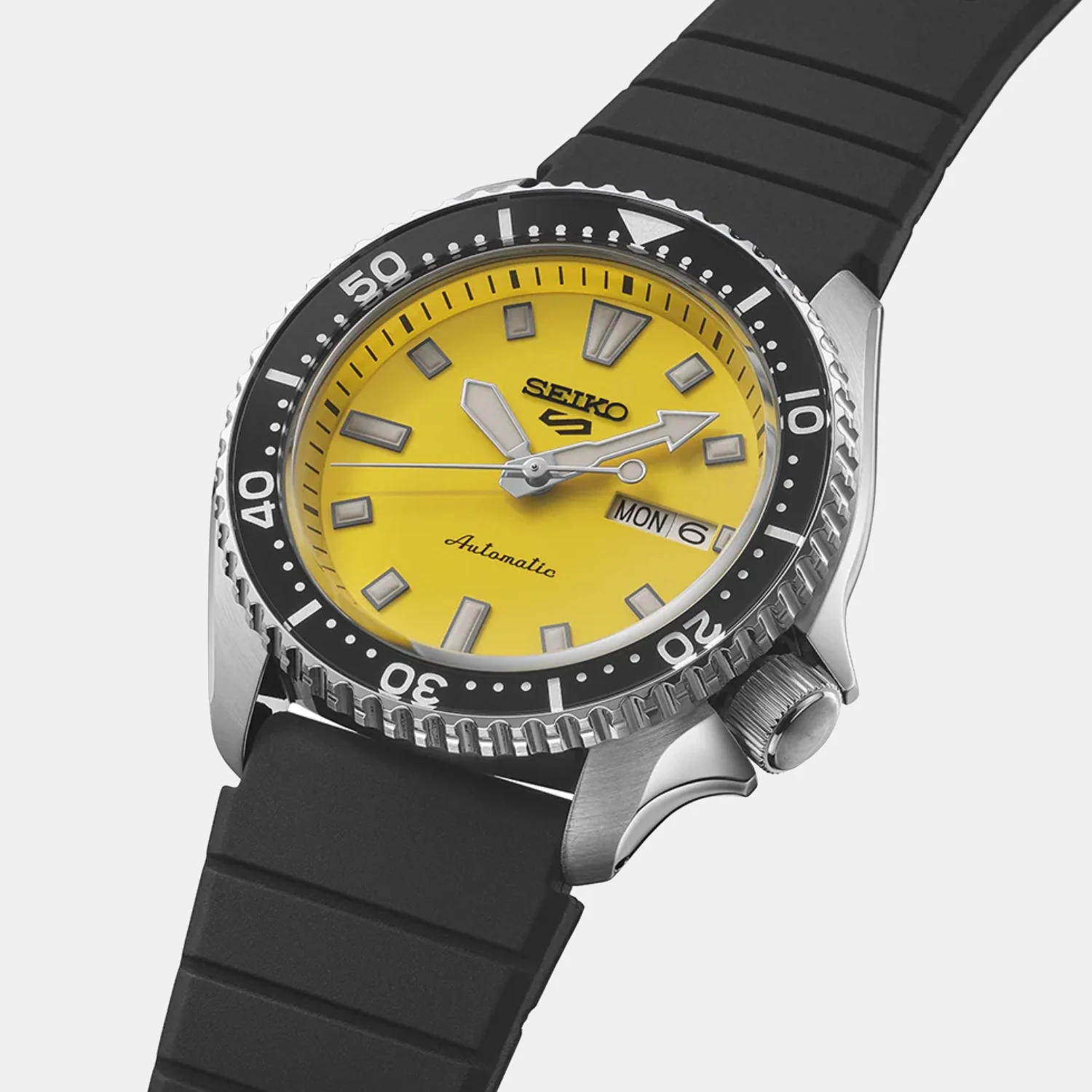 5 Sports Men Automatic Yellow Dial Analog Silicone Watch SRPL87K1 - Image 3