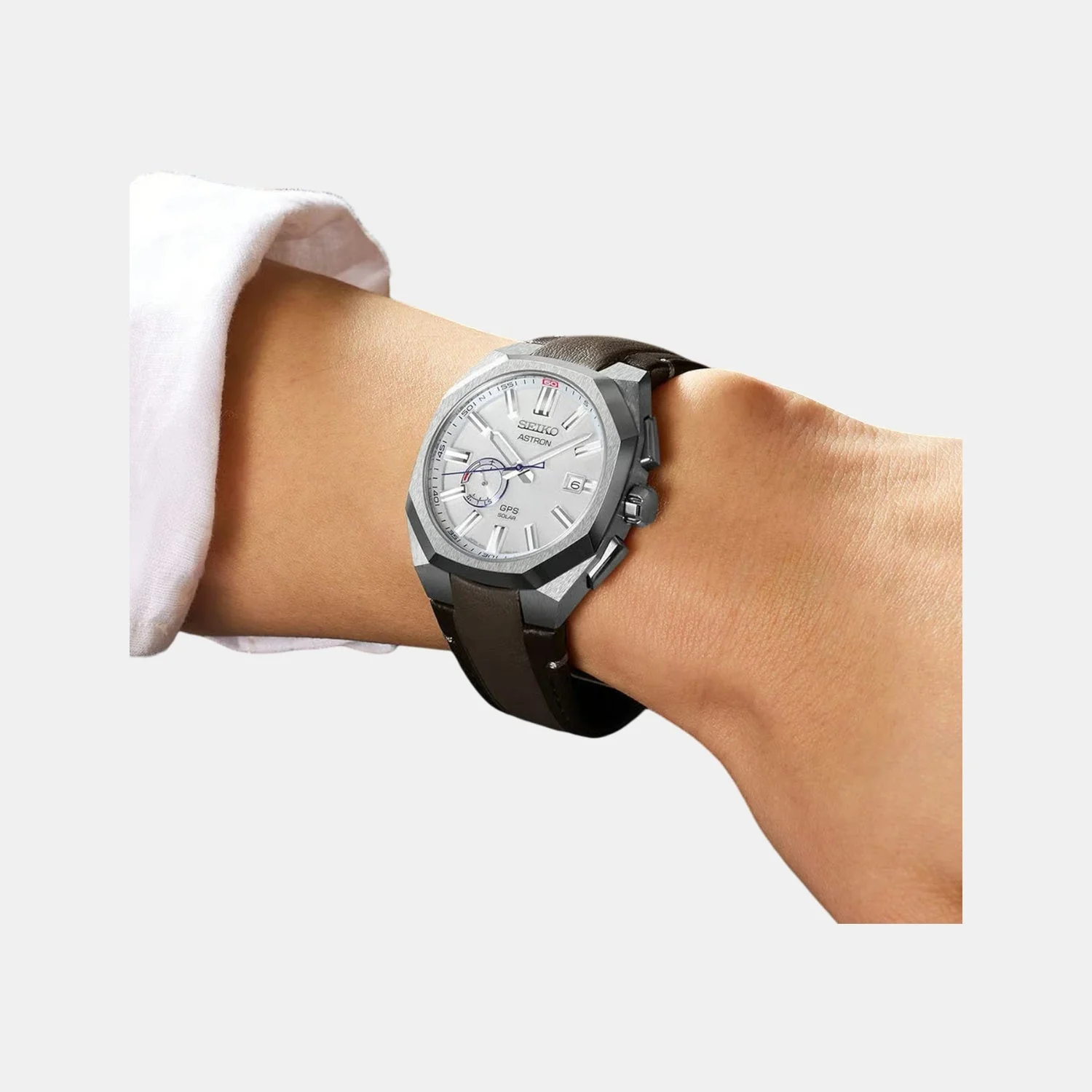 Astron Men Solar White Dial Analog Stainless Steel Watch SSJ019J1 - Image 2