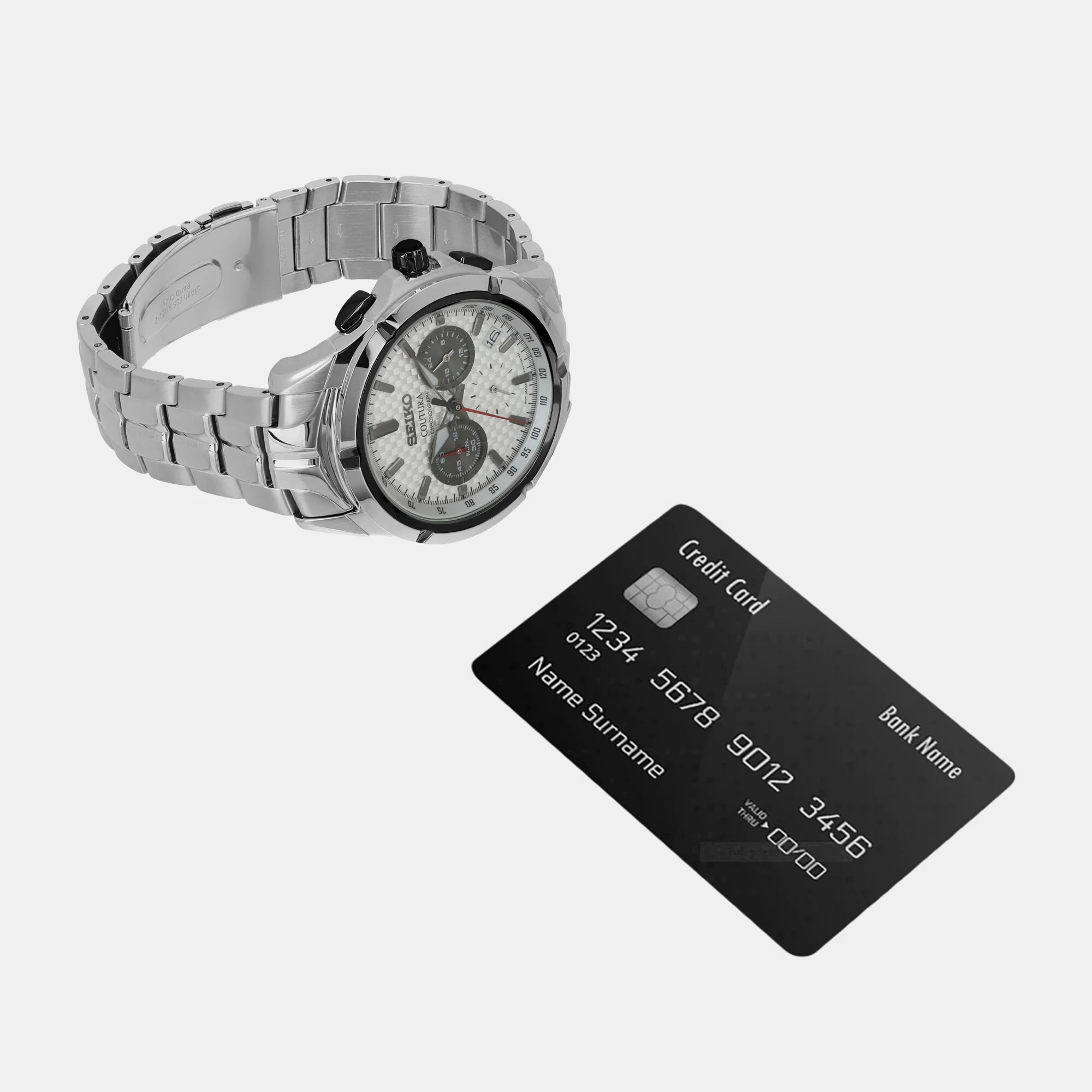 Coutura Men Quartz White Dial Chronograph Stainless Steel Watch SSB433P9 - Image 5