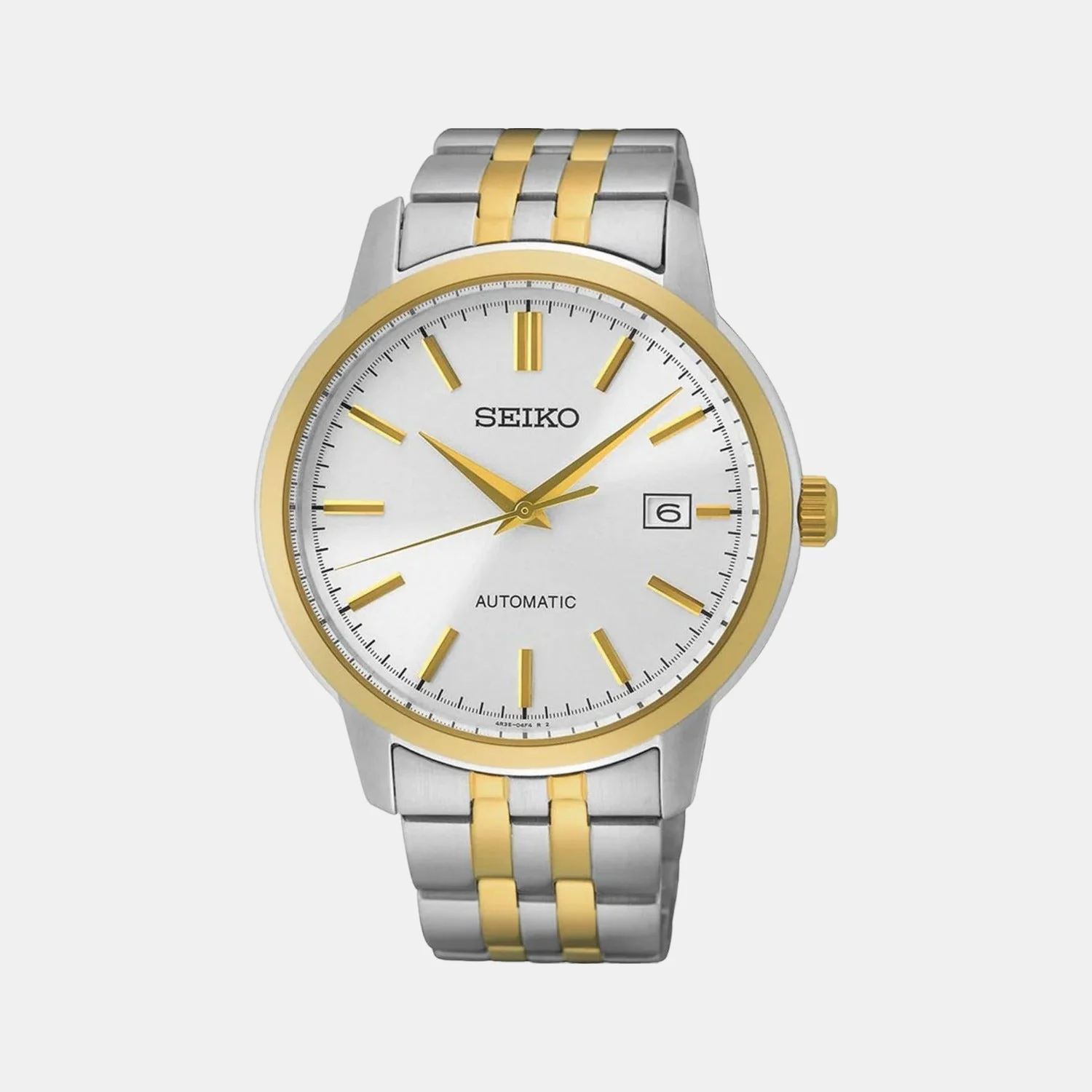 Dress Men Automatic White Dial Analog Stainless Steel Watch SRPH92K1