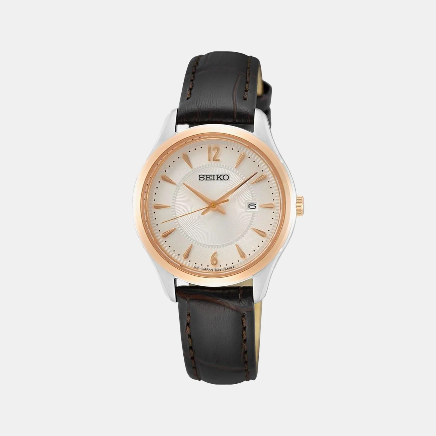 Dress Women Quartz White Dial Analog Leather Watch SUR428P1